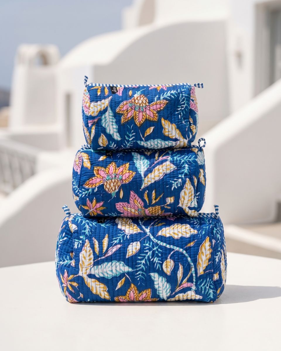 AZURE FLORA POUCH SET