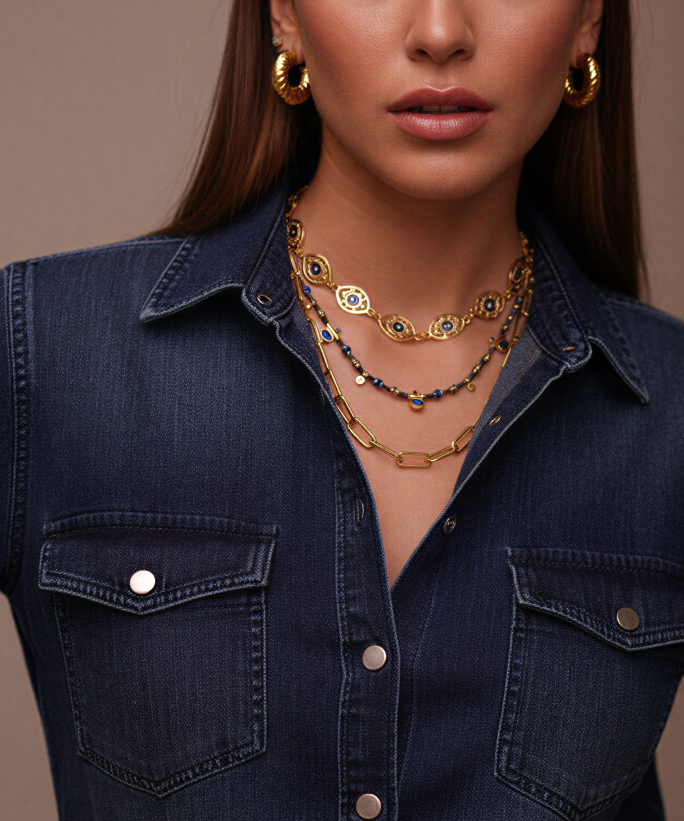 LOVER'S EYE NAVY NECKLACE