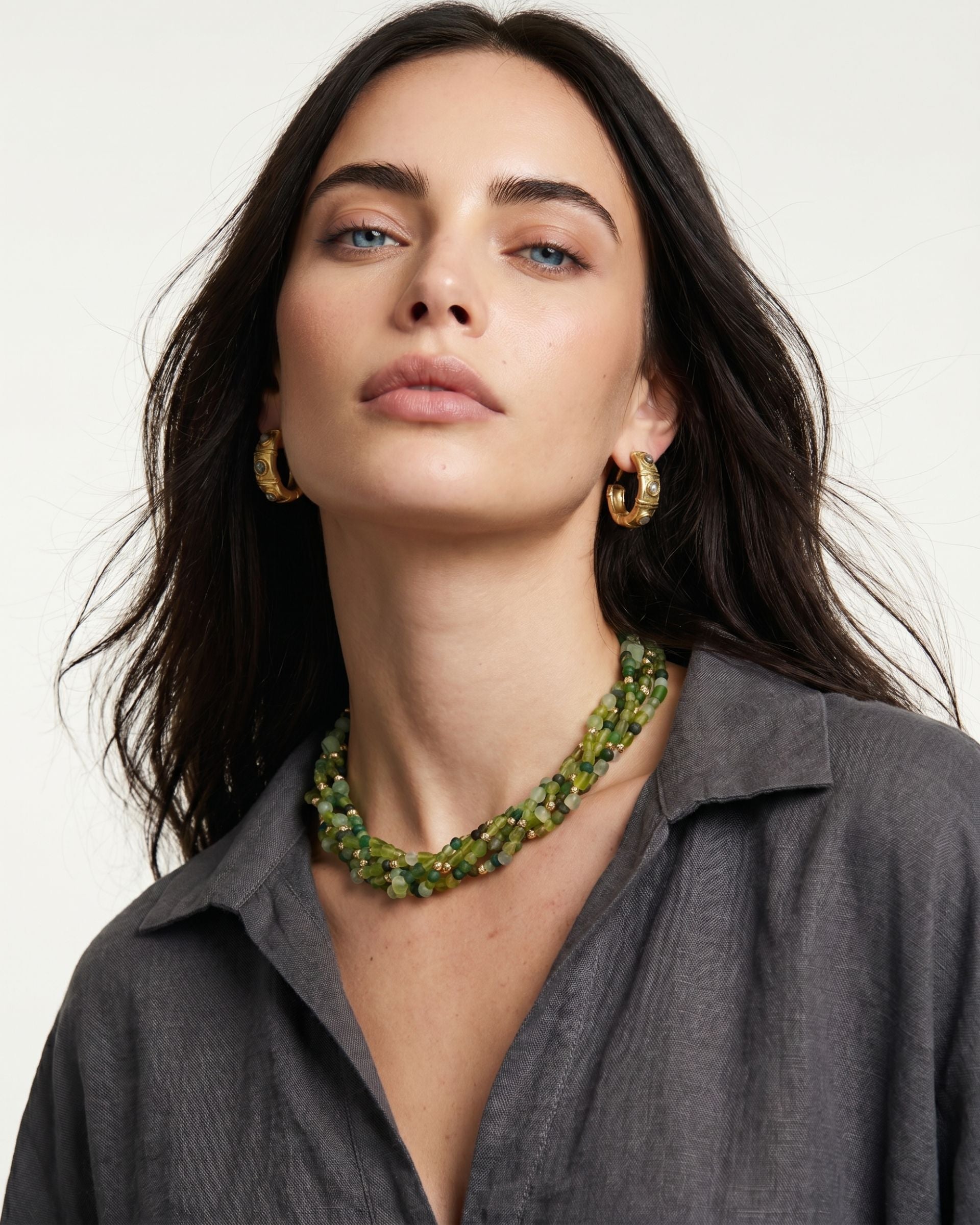 NOCTURNE LABRADORITE HOOP EARRINGS