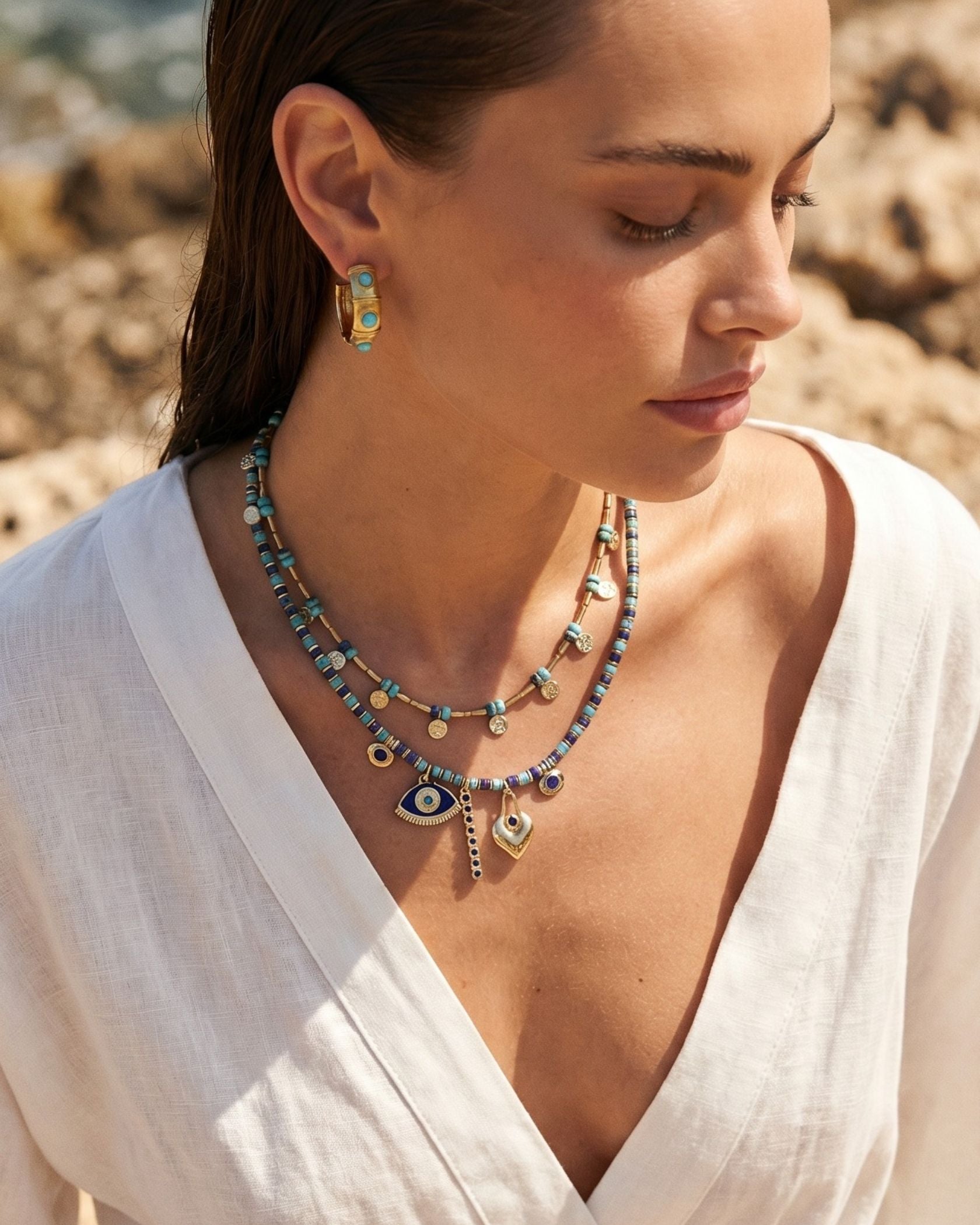 GUARDIAN TIDE BLUE EVIL EYE NECKLACE