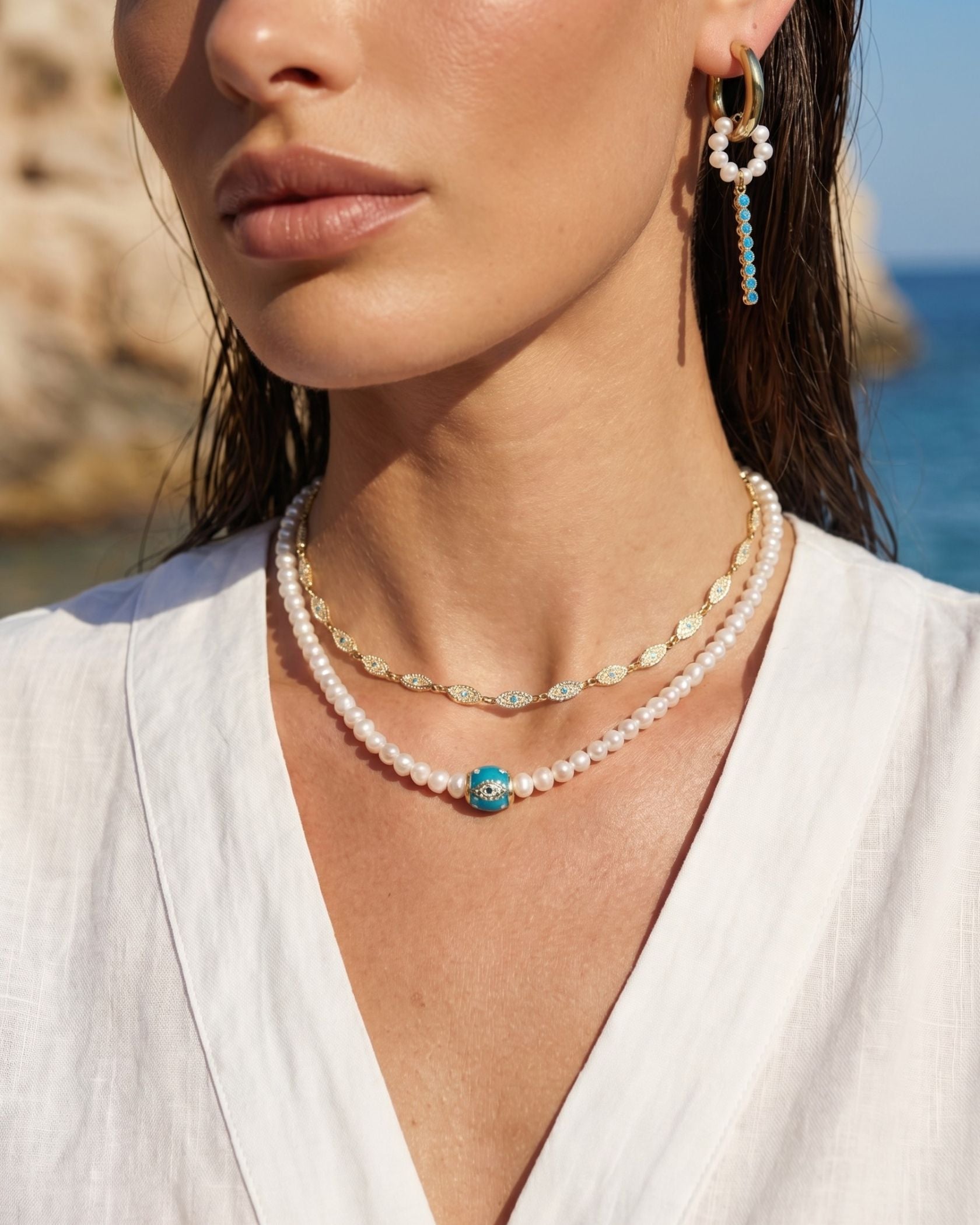 PEARL GALAXY TURKUAZ KOLYE