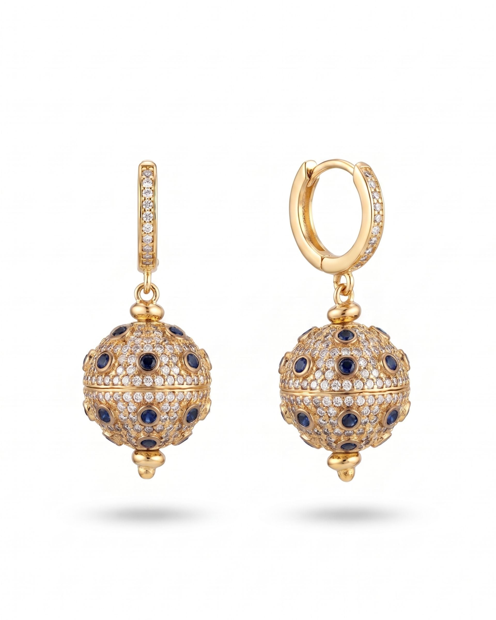 LUNA SAPPHIRE GOLD PLATED EARRINGS