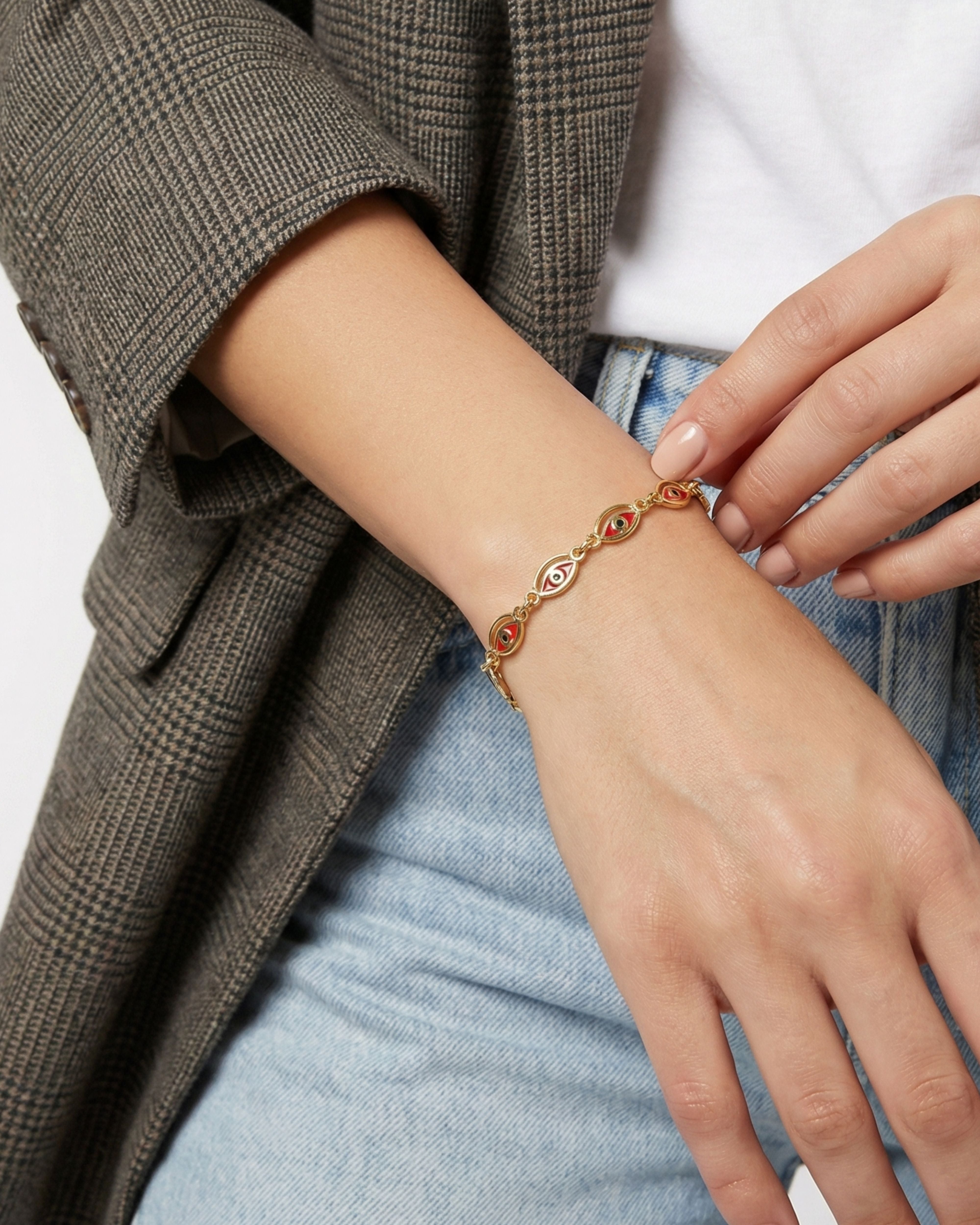 CLEOPATRA RED EVIL EYE BRACELET