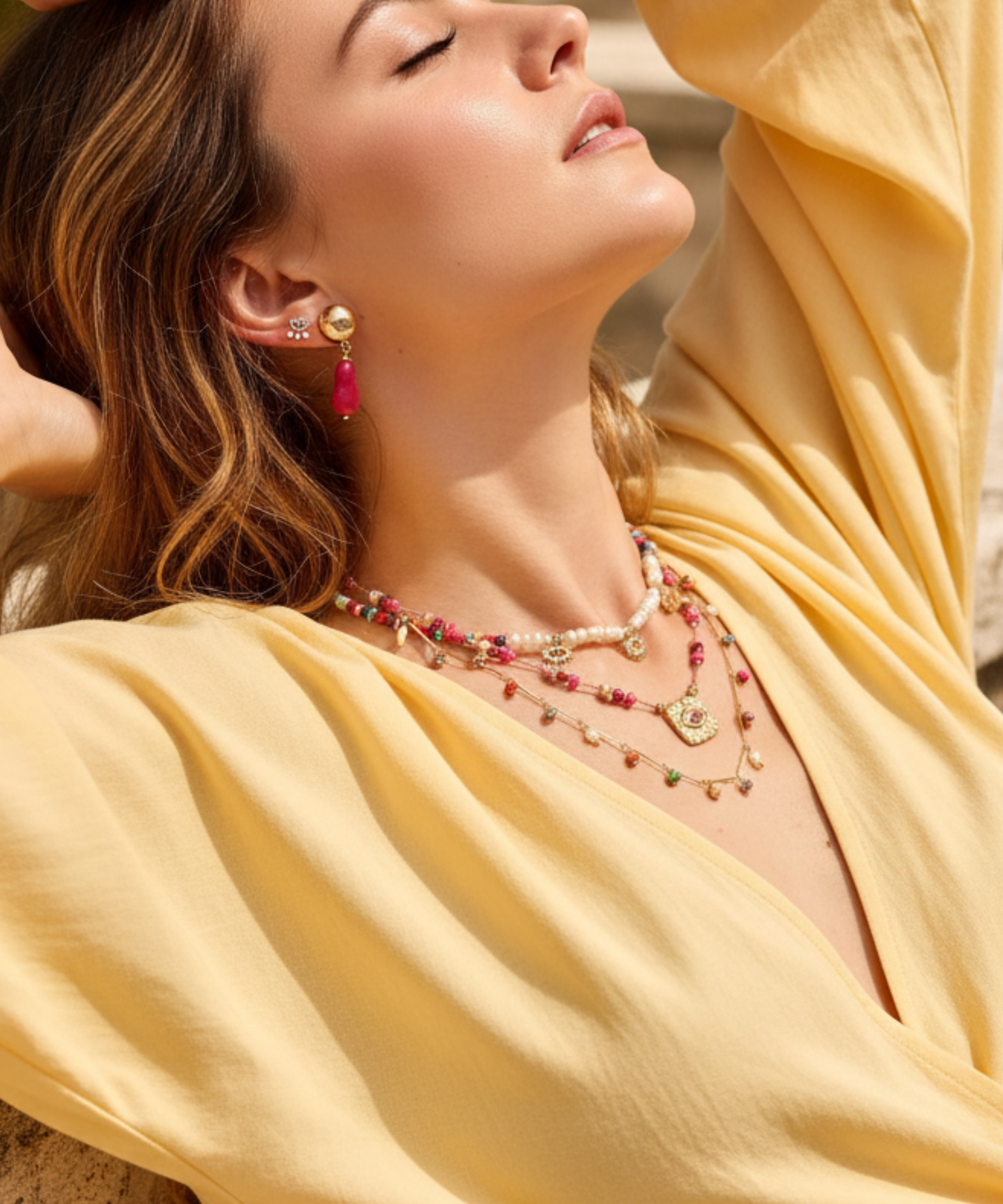 TRIPLE NAZAR RAINBOW NECKLACE