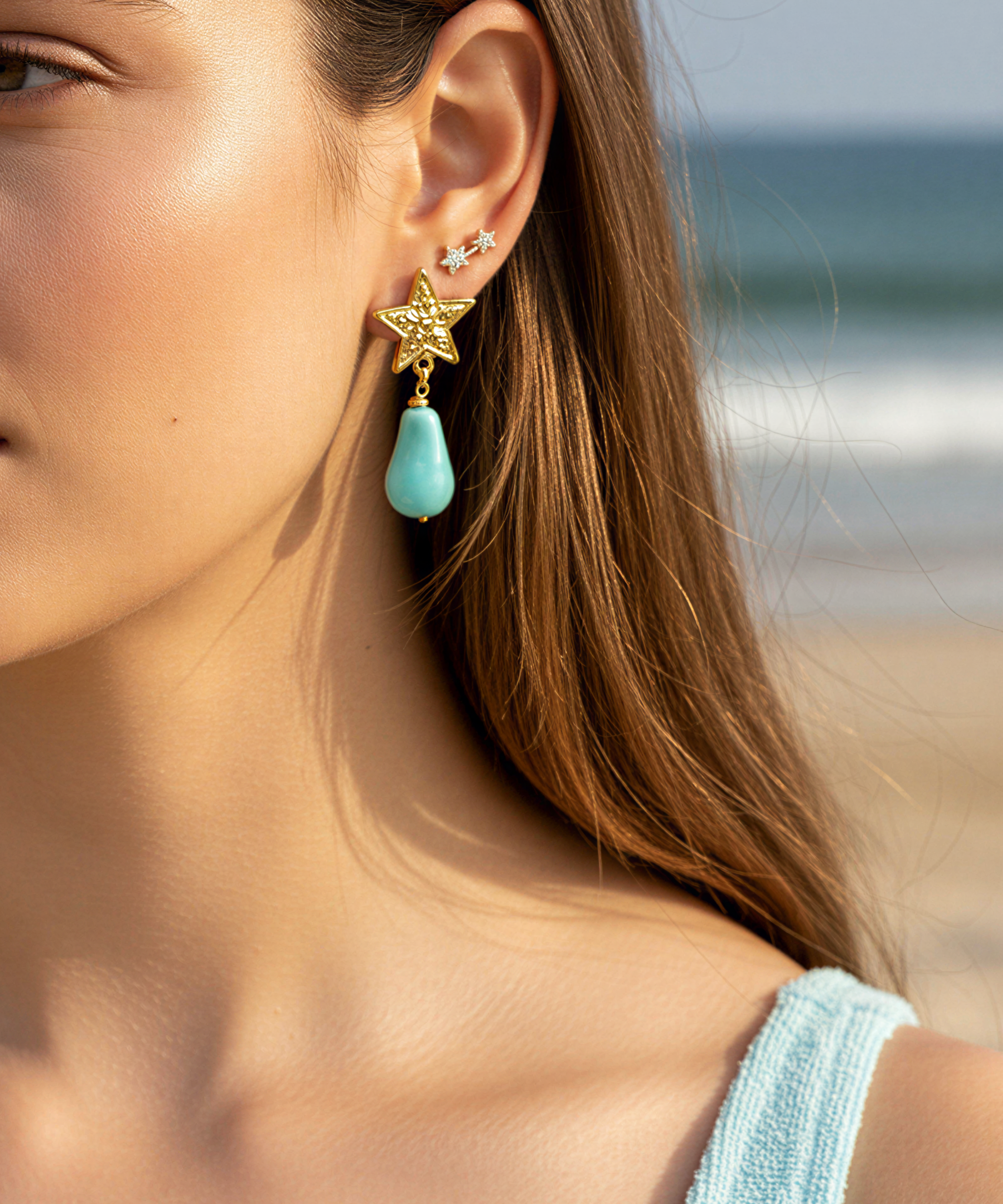 MIAMI STAR TURQUOISE EARRINGS