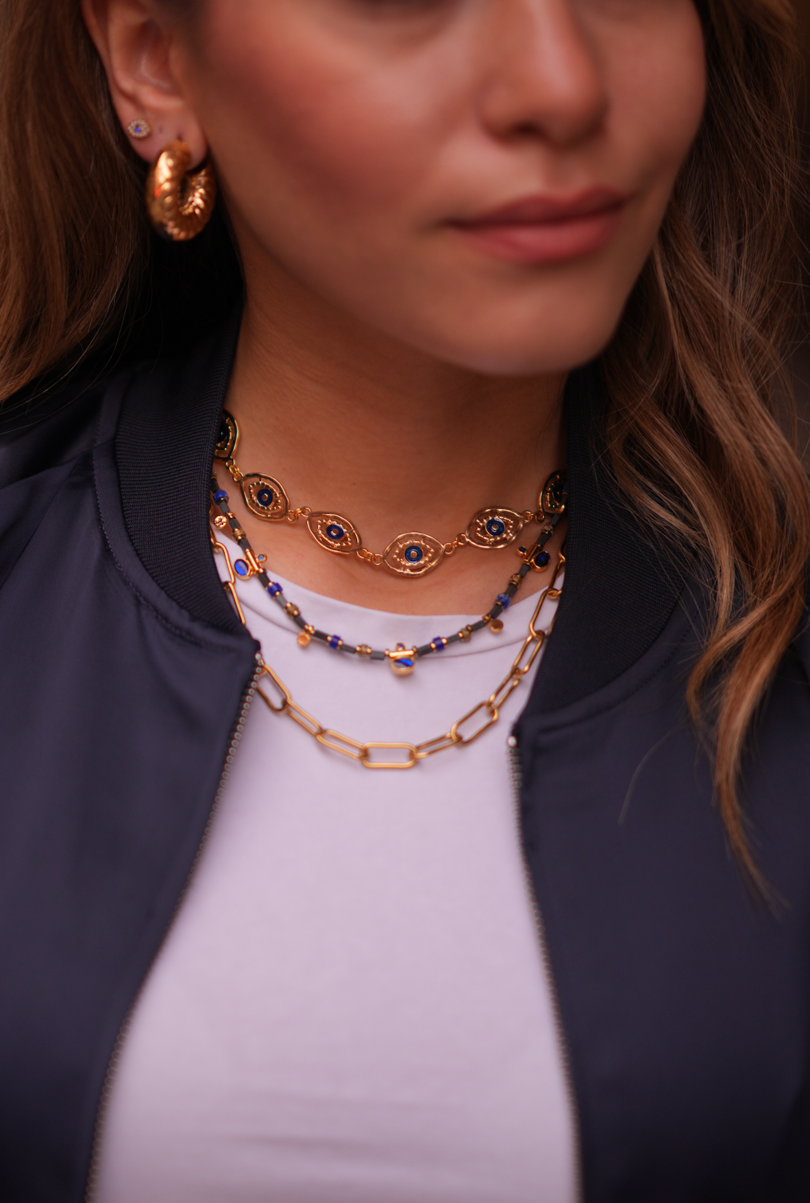 LOVER'S EYE NAVY NECKLACE