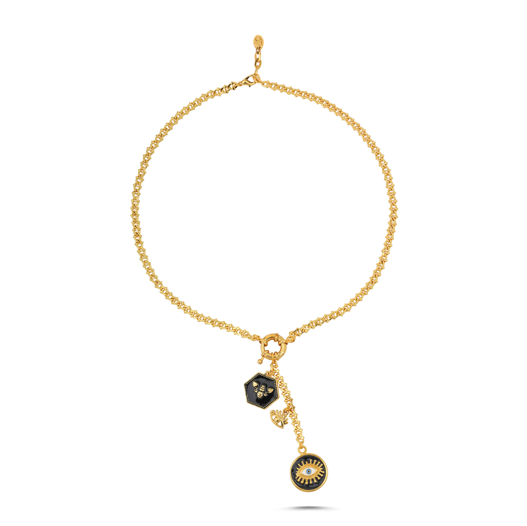 BEE LOVE EVIL EYE CHARM NECKLACE