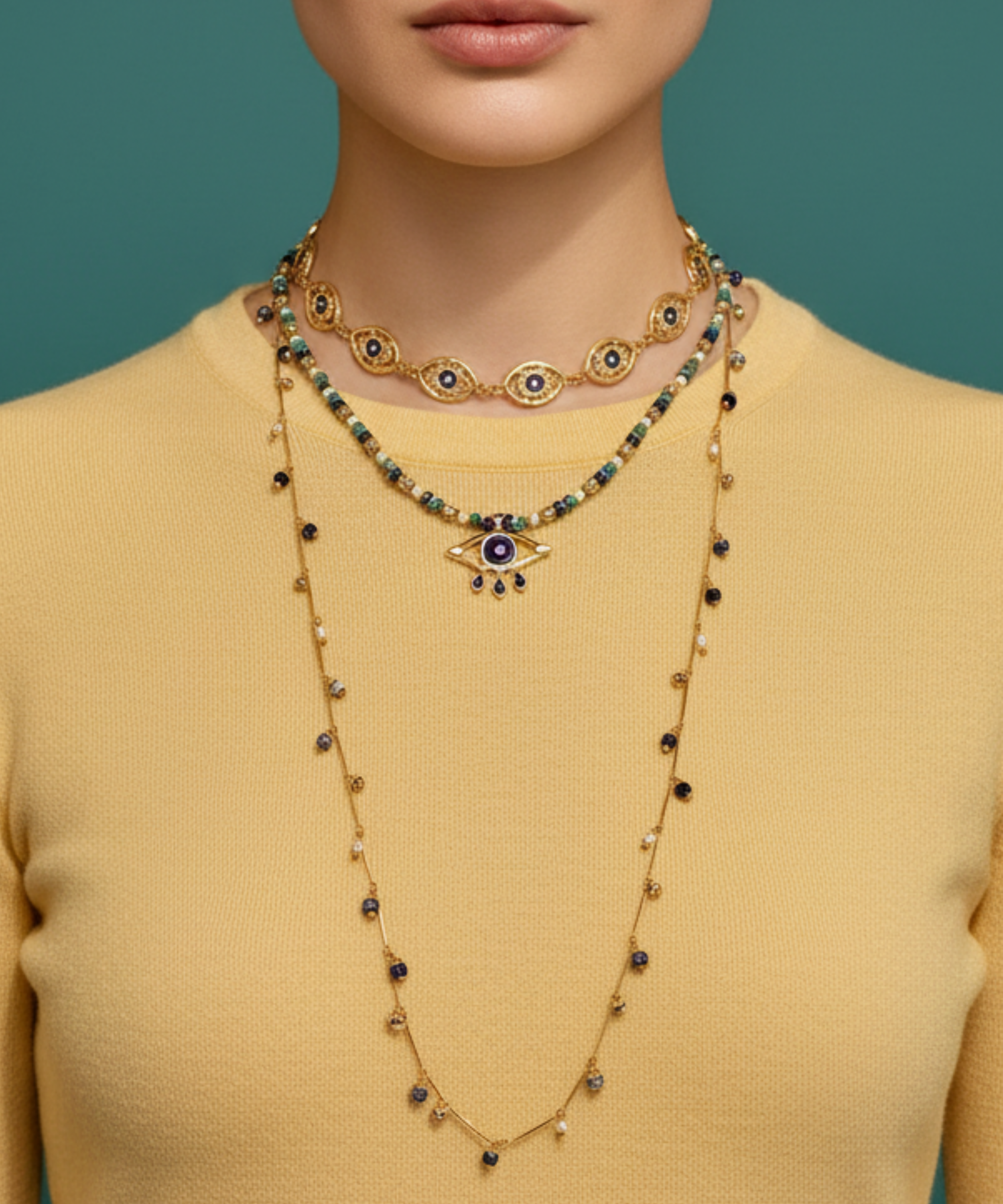 MIRAGE BLUE EVIL EYE NECKLACE