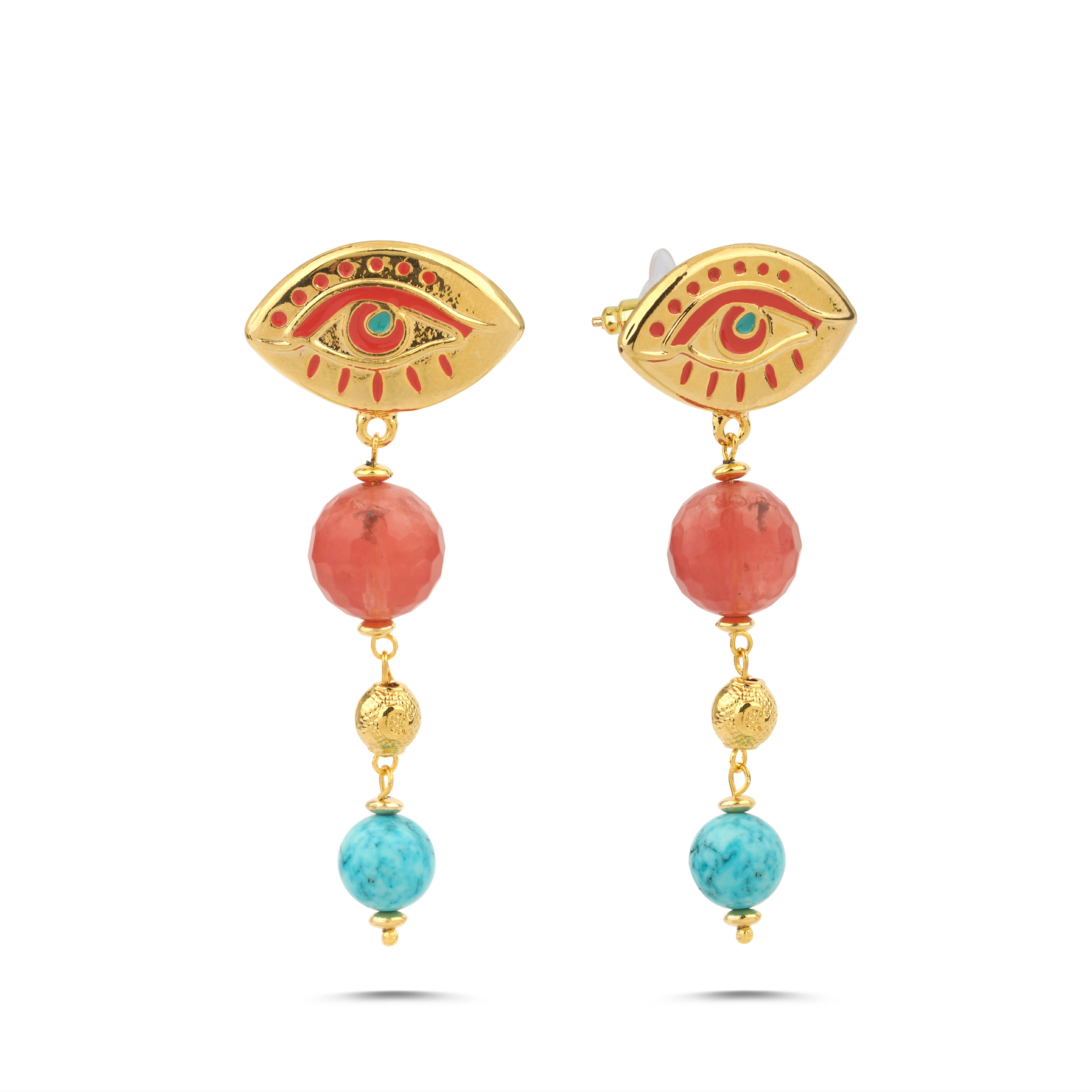 GUARDIAN PINK EVIL EYE EARRINGS