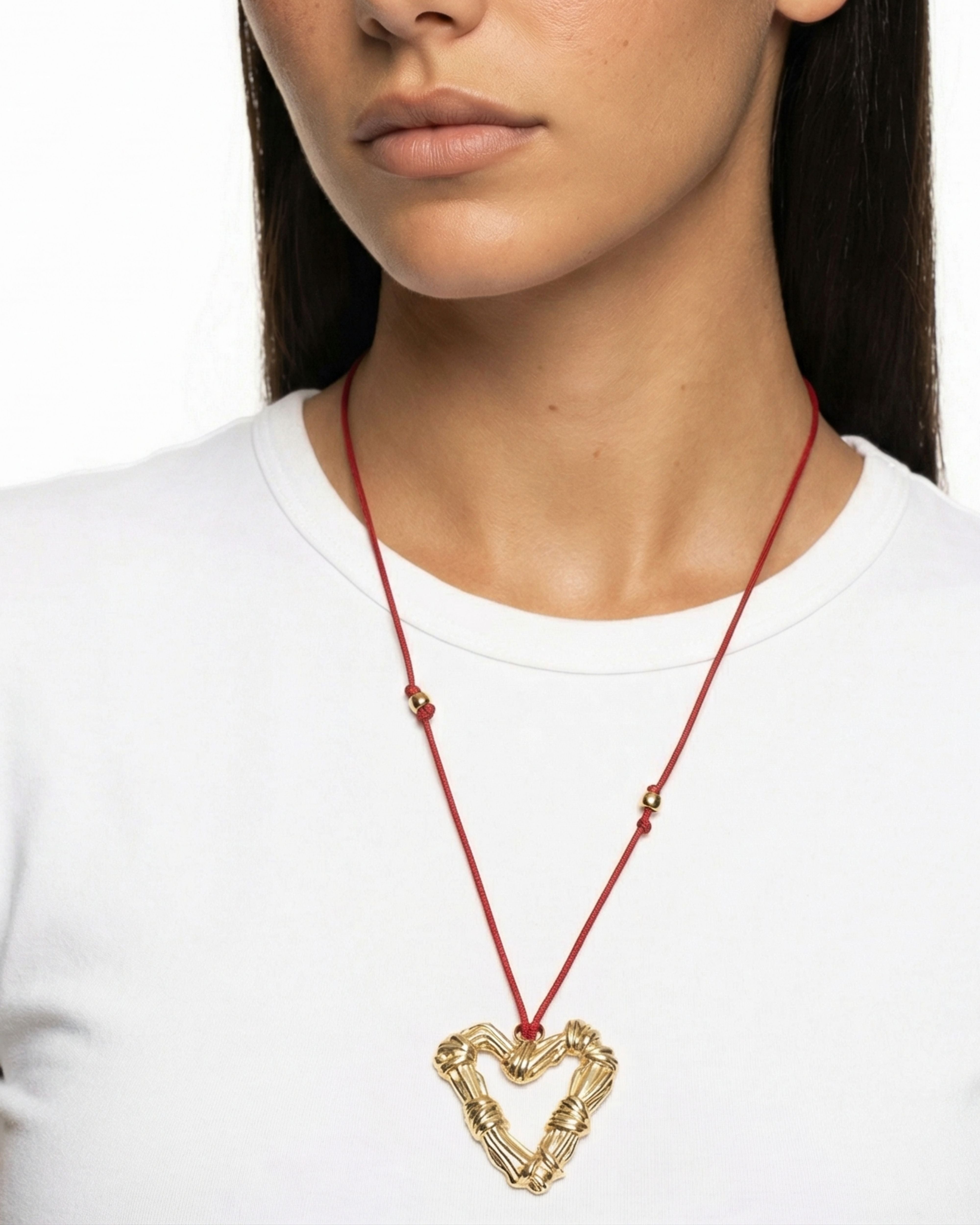GOLDEN PULSE HEART ROPE NECKLACE