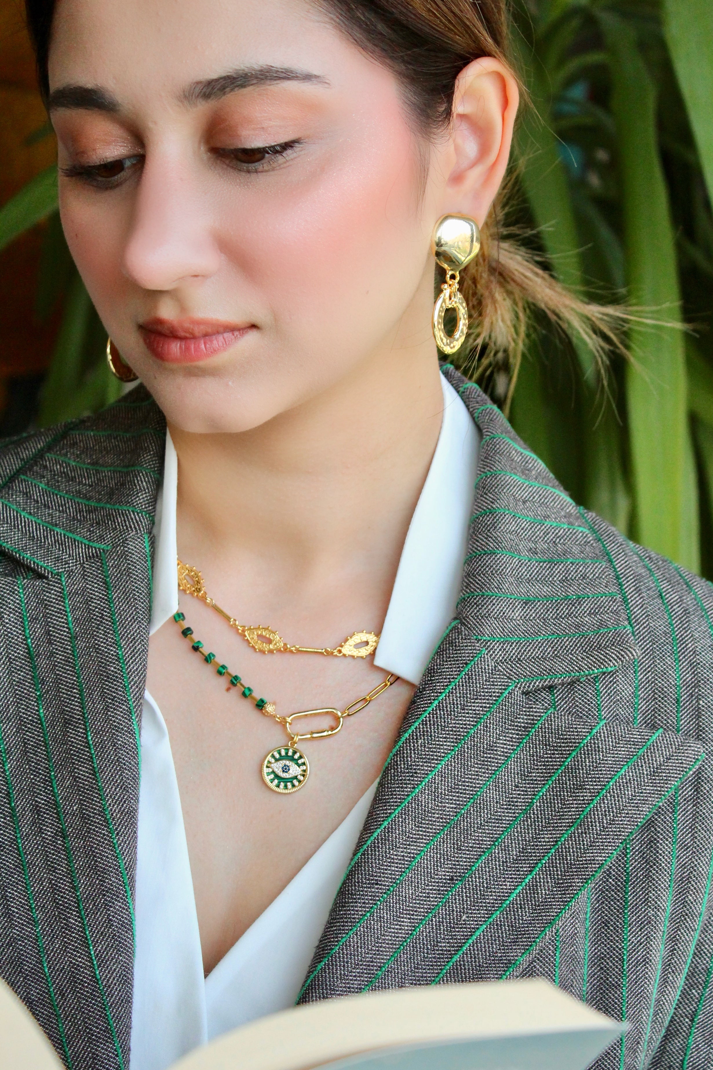 YOUR SIDE MALAHİT NAZAR KOLYE