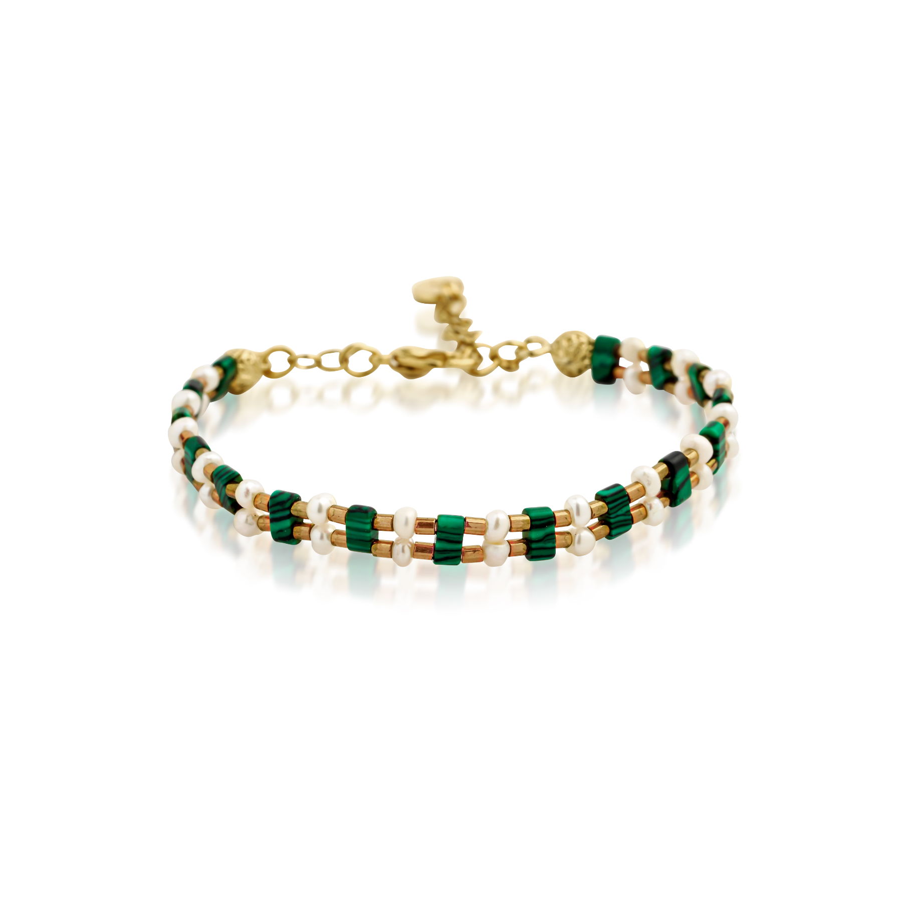 MALACHITE HUE PEARL BRACELET