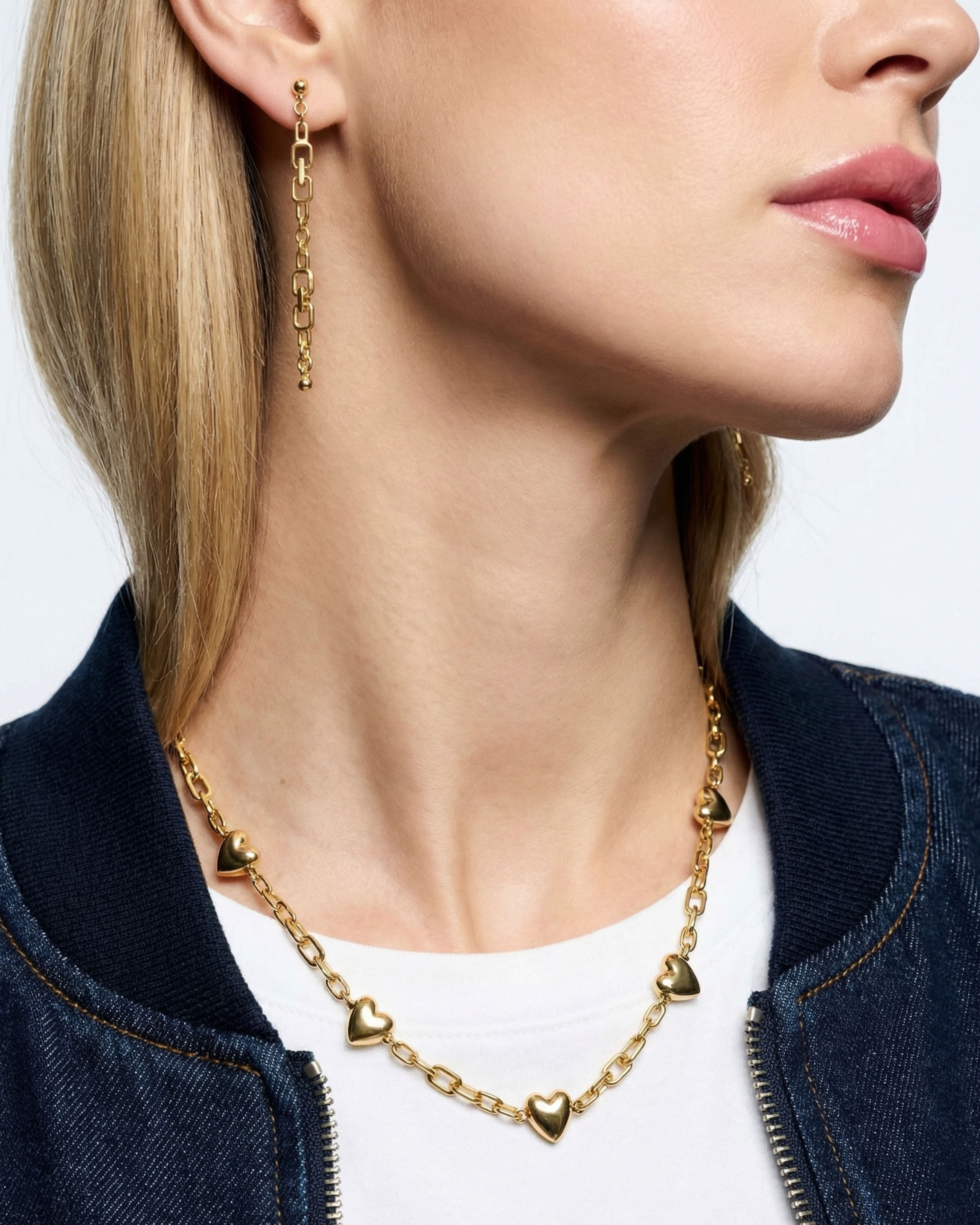 GOLDEN LINK HEART NECKLACE