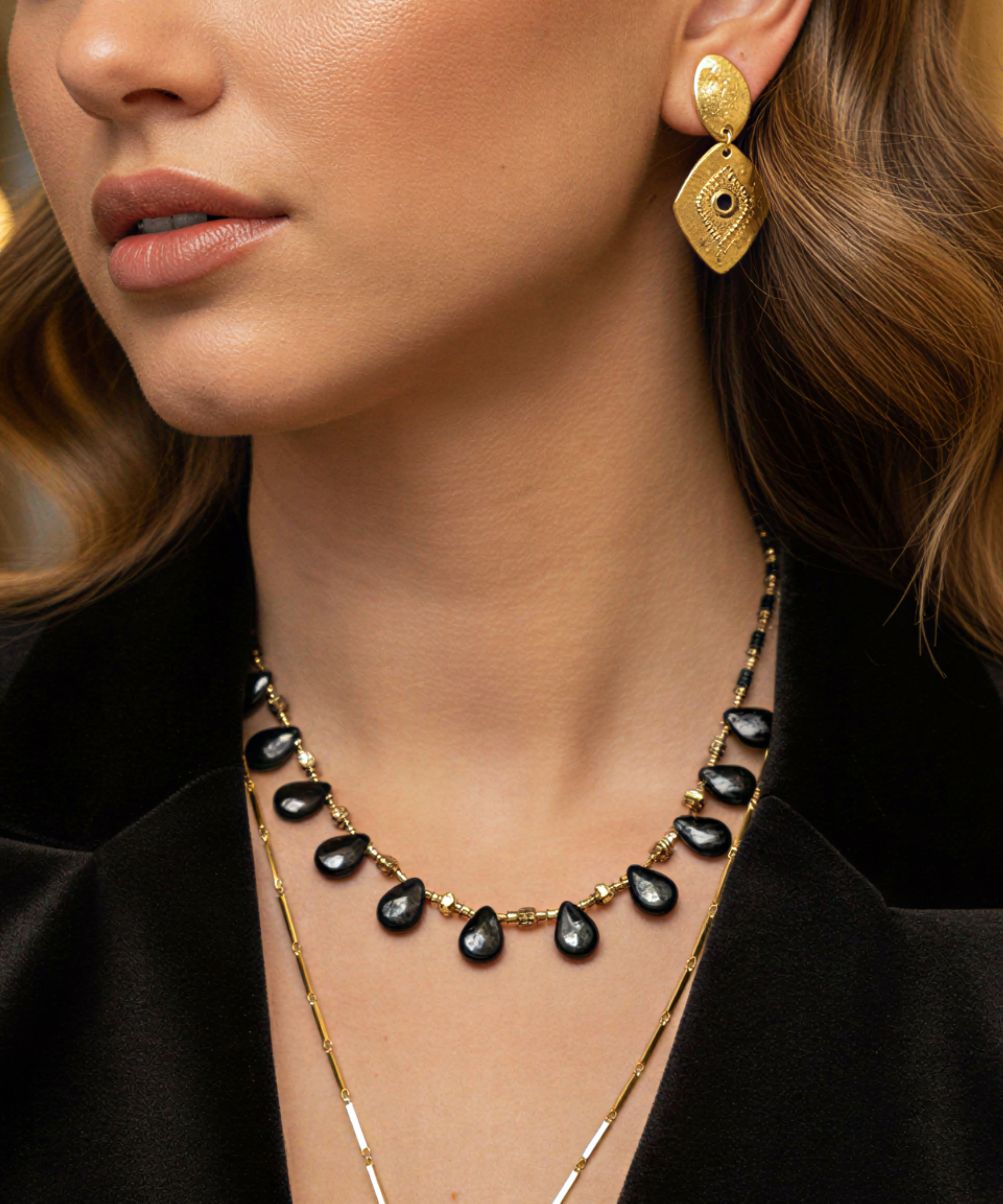 BLACK ORBIT EARRINGS