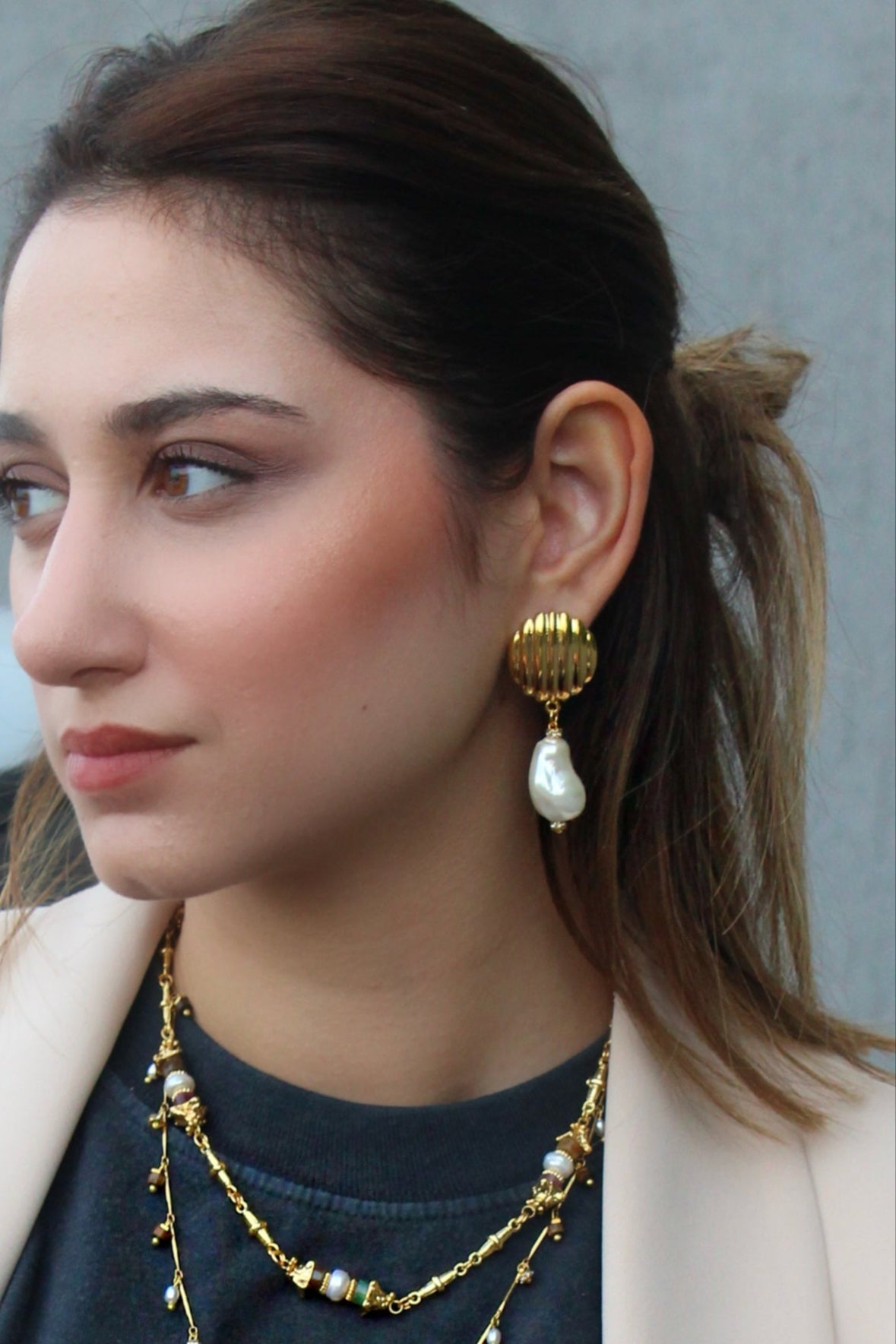 MADELEINE BAROQUE PEARL EARRINGS