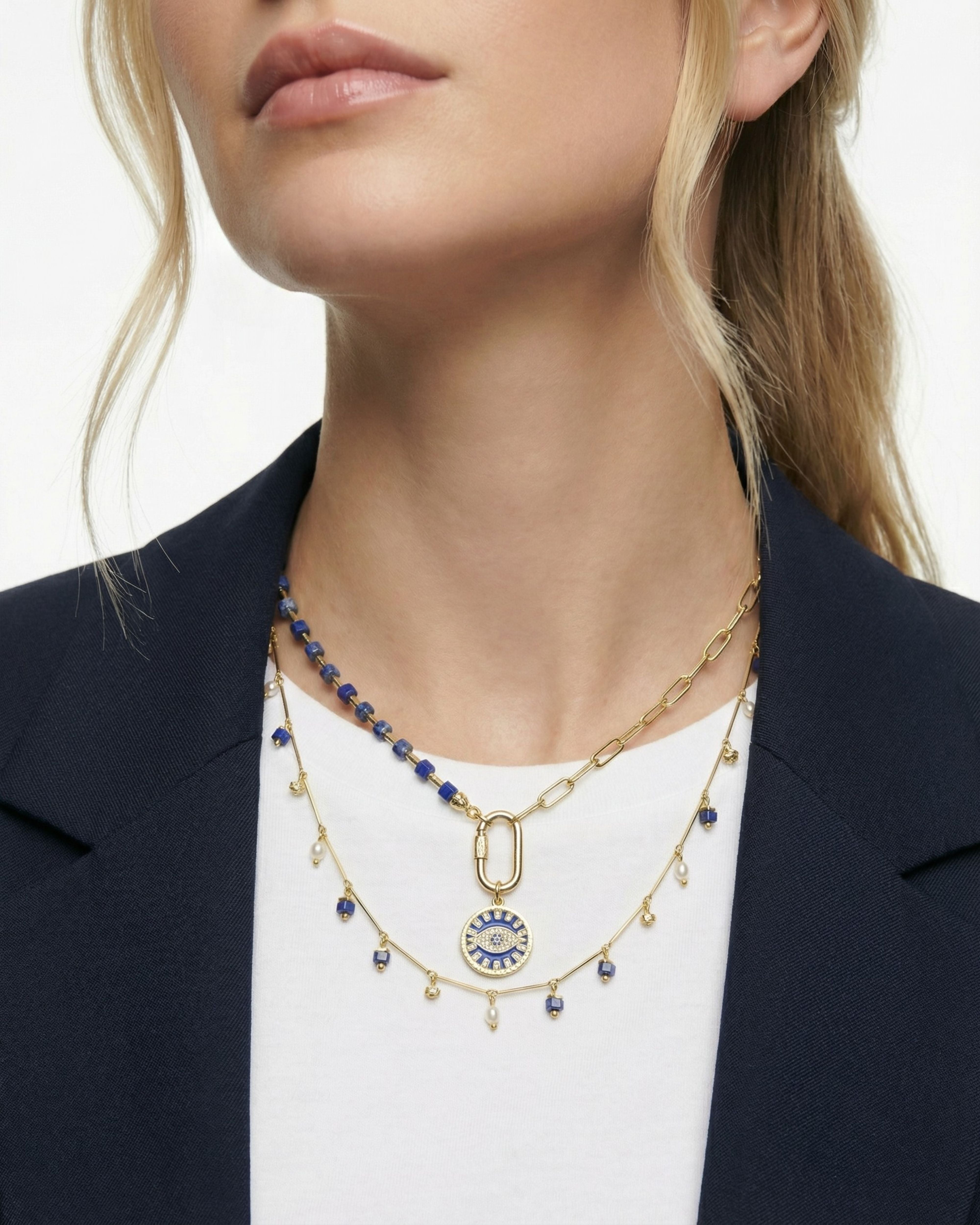 YOUR SIDE LAPIS NAZAR NECKLACE