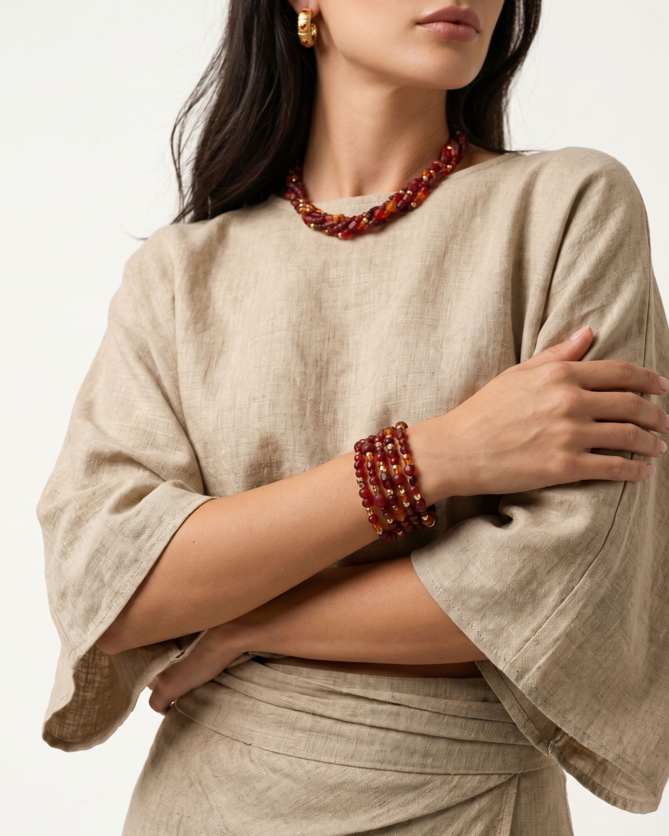 GYPSET SUNSET RED NATURAL STONE BRACELET