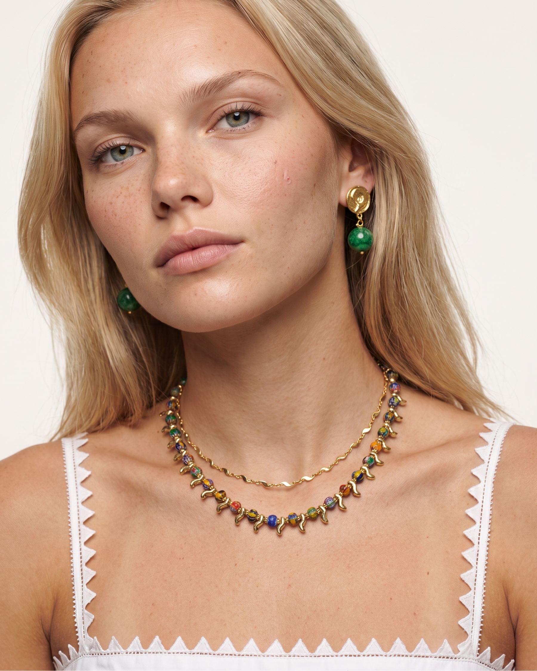 BOHEMIAN BREEZE MULTICOLOR NATURAL STONE NECKLACE