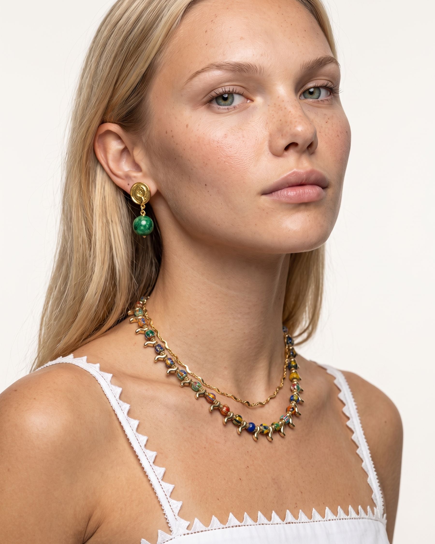 BOHEMIAN BREEZE MULTICOLOR NATURAL STONE NECKLACE