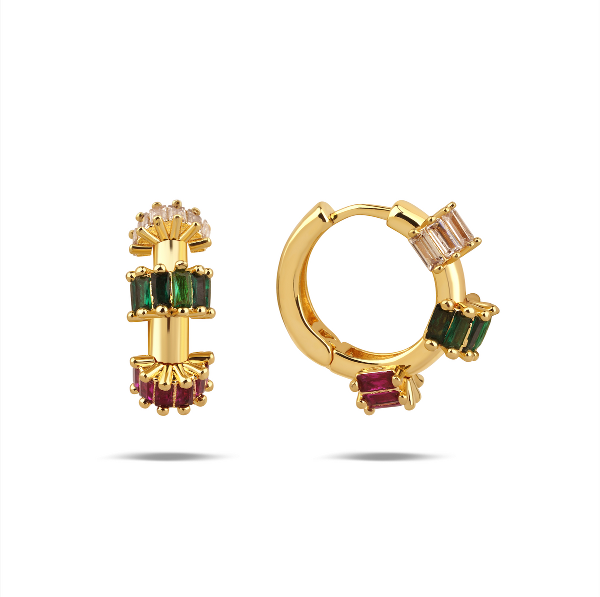PRISM BAGUETTE HOOP EARRINGS