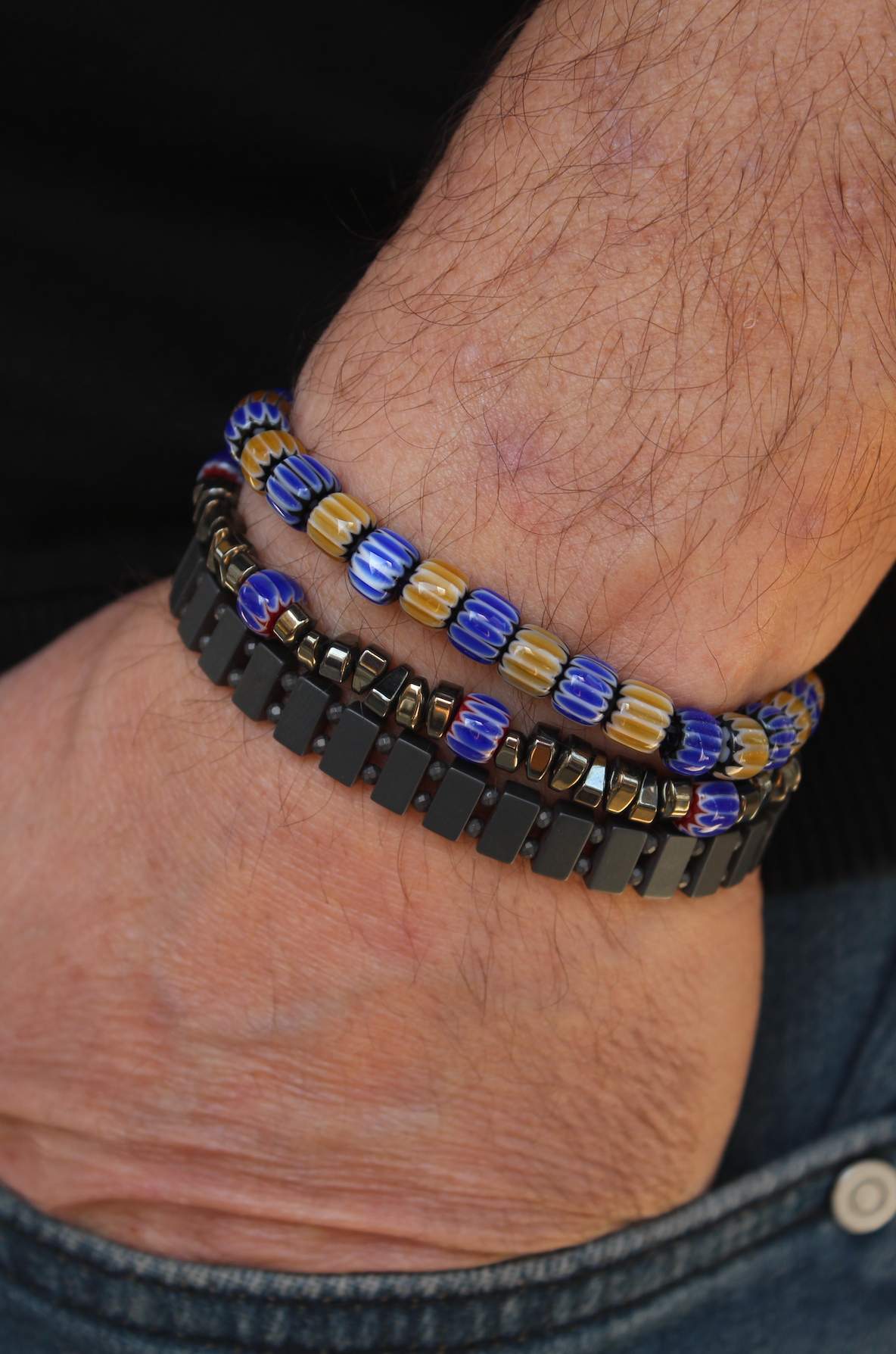 HEMATITE BOUND BRACELET SET
