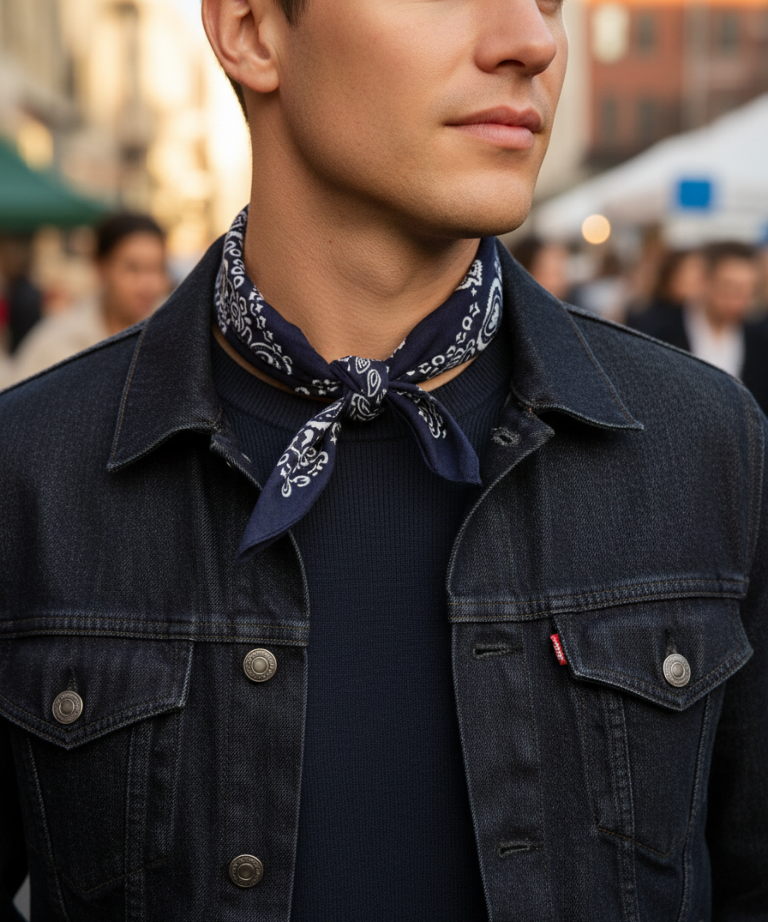 LACİVERT DESENLİ BANDANA