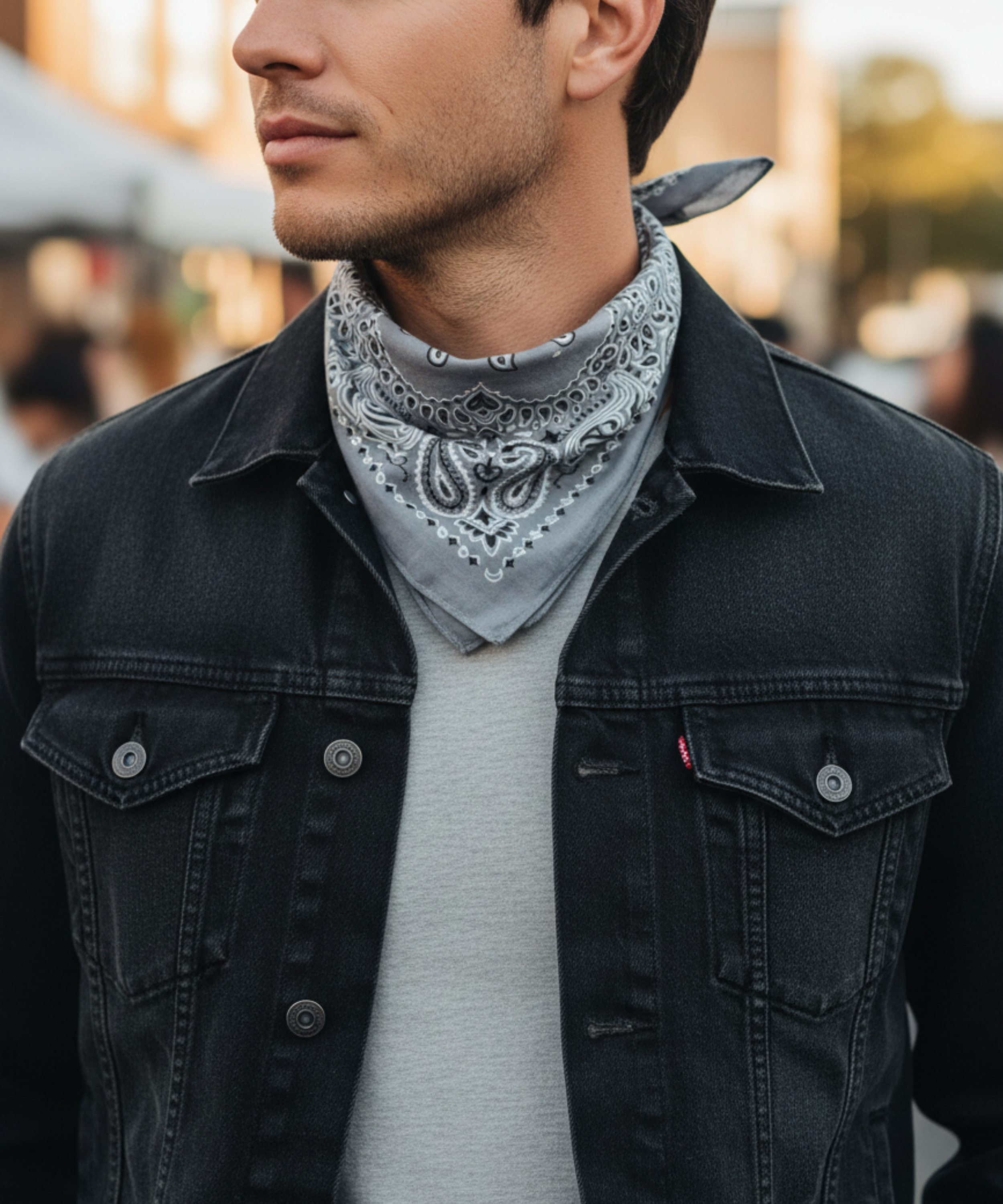 GRİ DESENLİ BANDANA