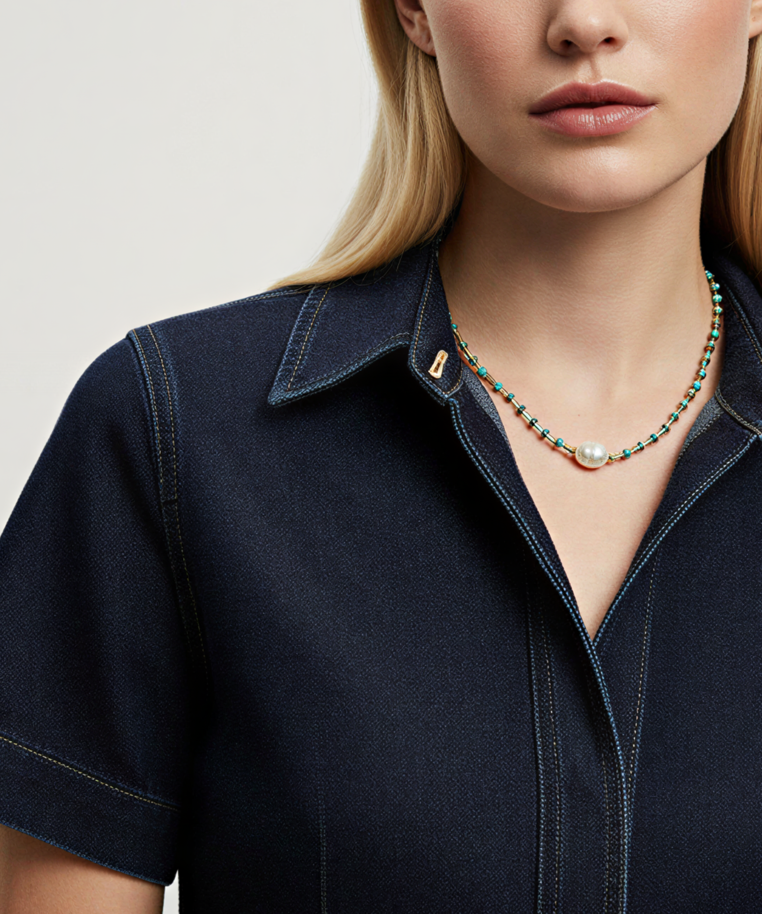 TURQUOISE LOVE PEARL NECKLACE