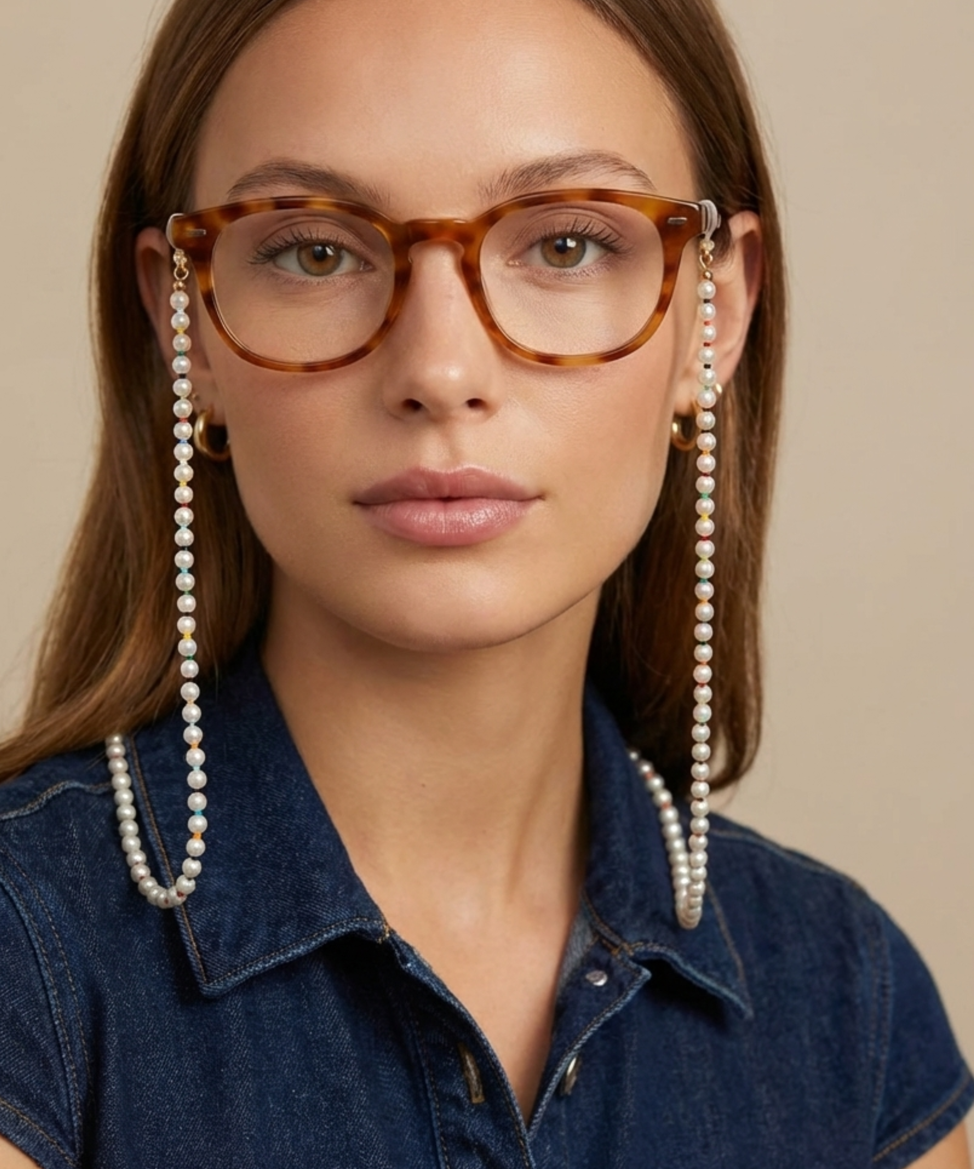RAINBOW PEARL GLASSES CHAIN