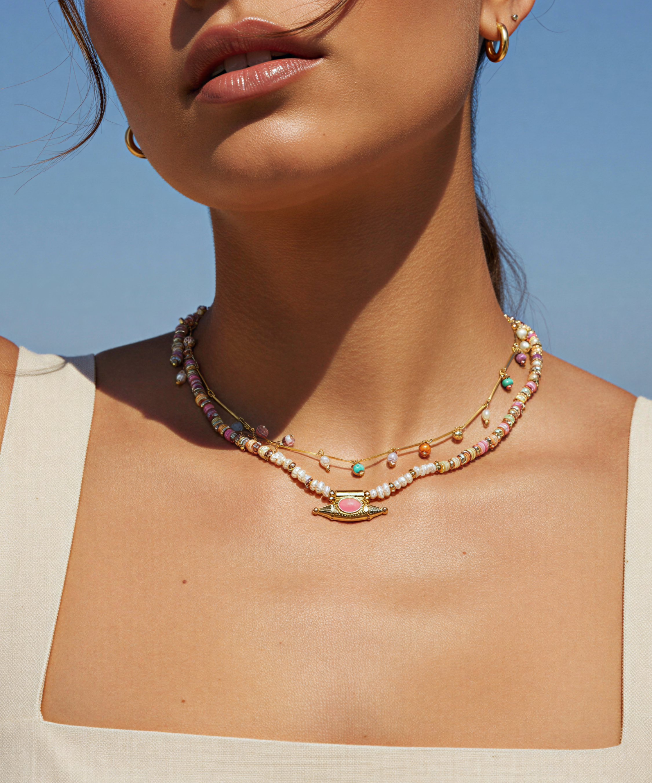 MYSTIC EYE MULTICOLOR PEARL NECKLACE