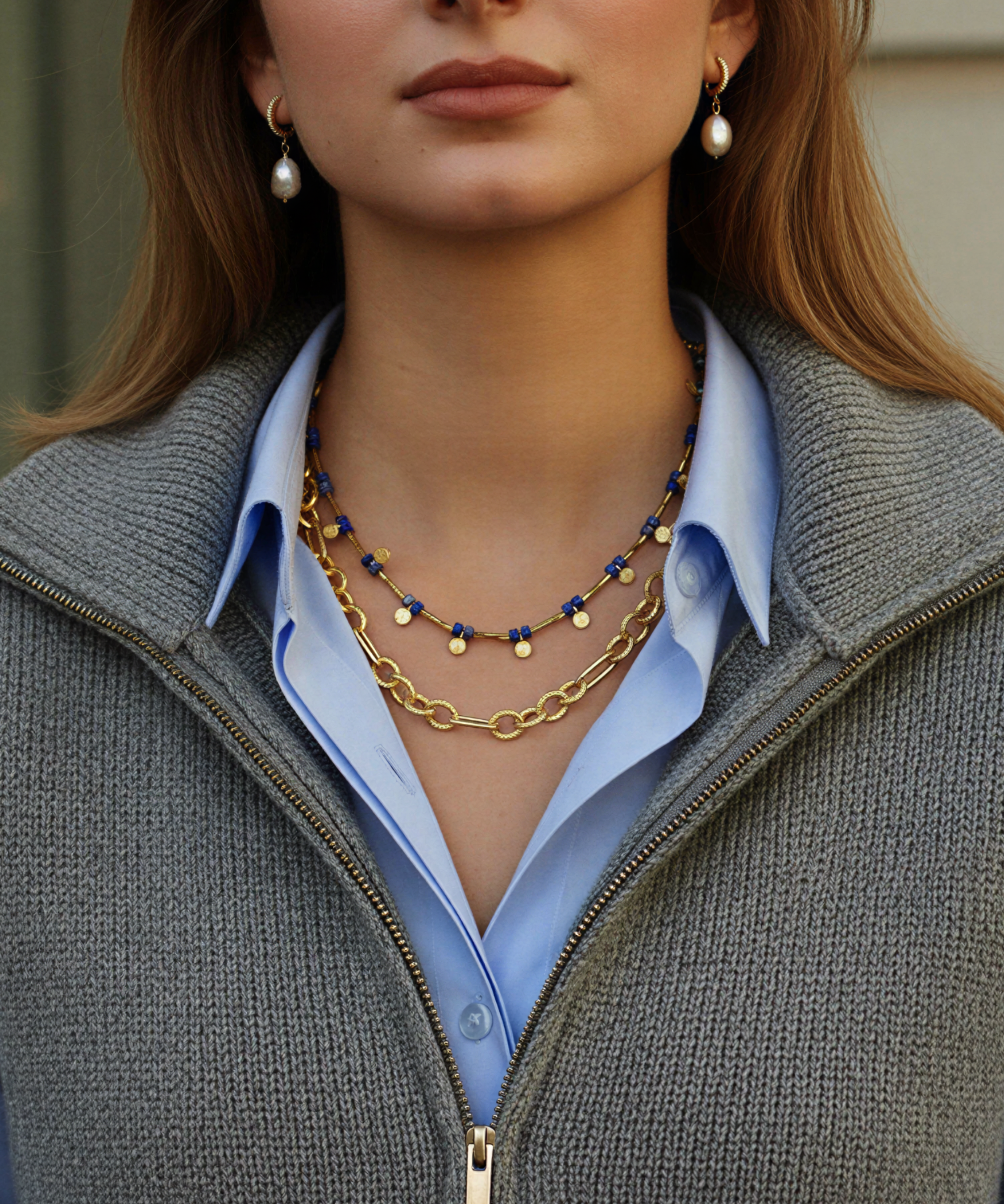 GRECO LAPIS NECKLACE