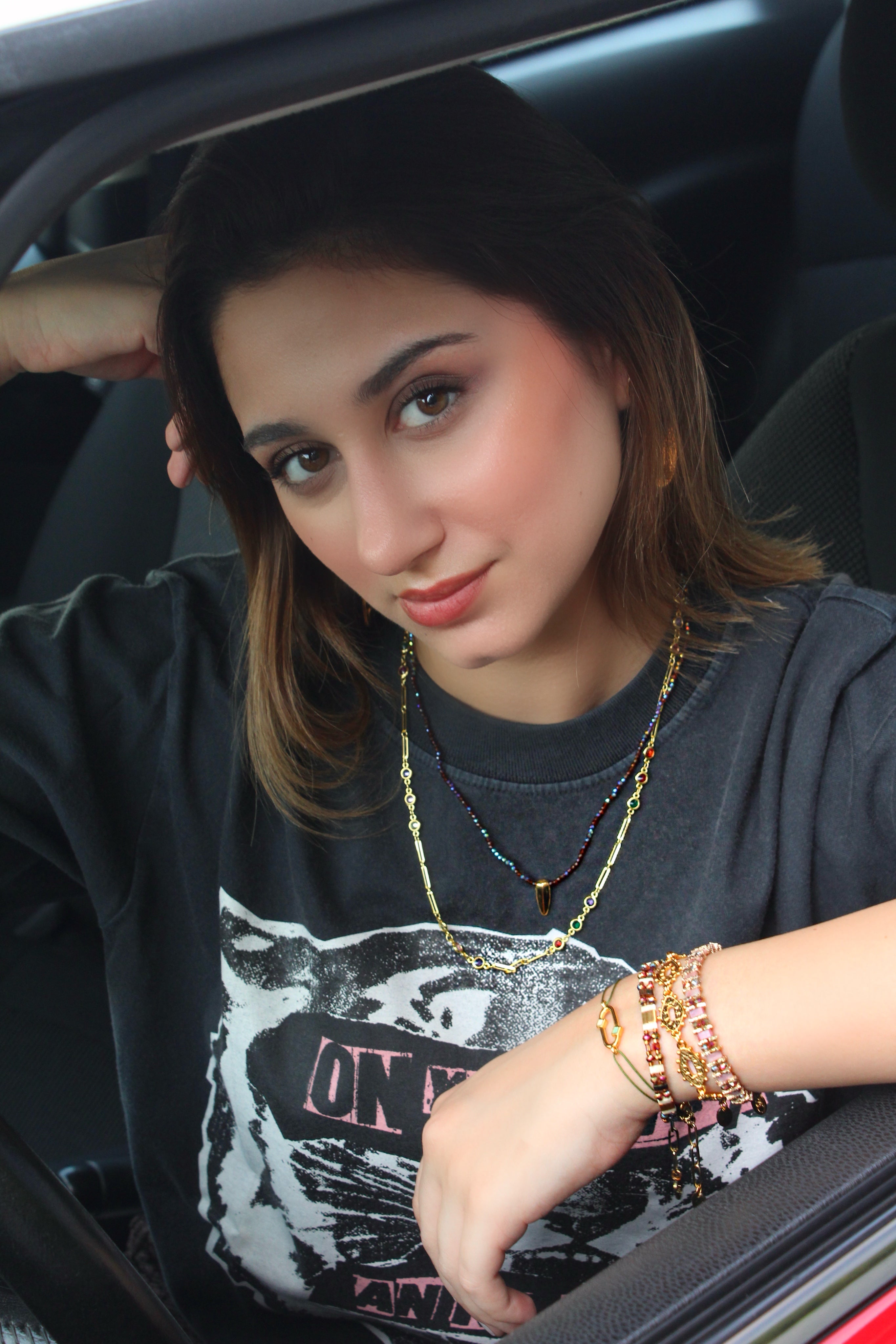 BURGUNDY SPELL ÇİFT SIRA ZİNCİR KOLYE