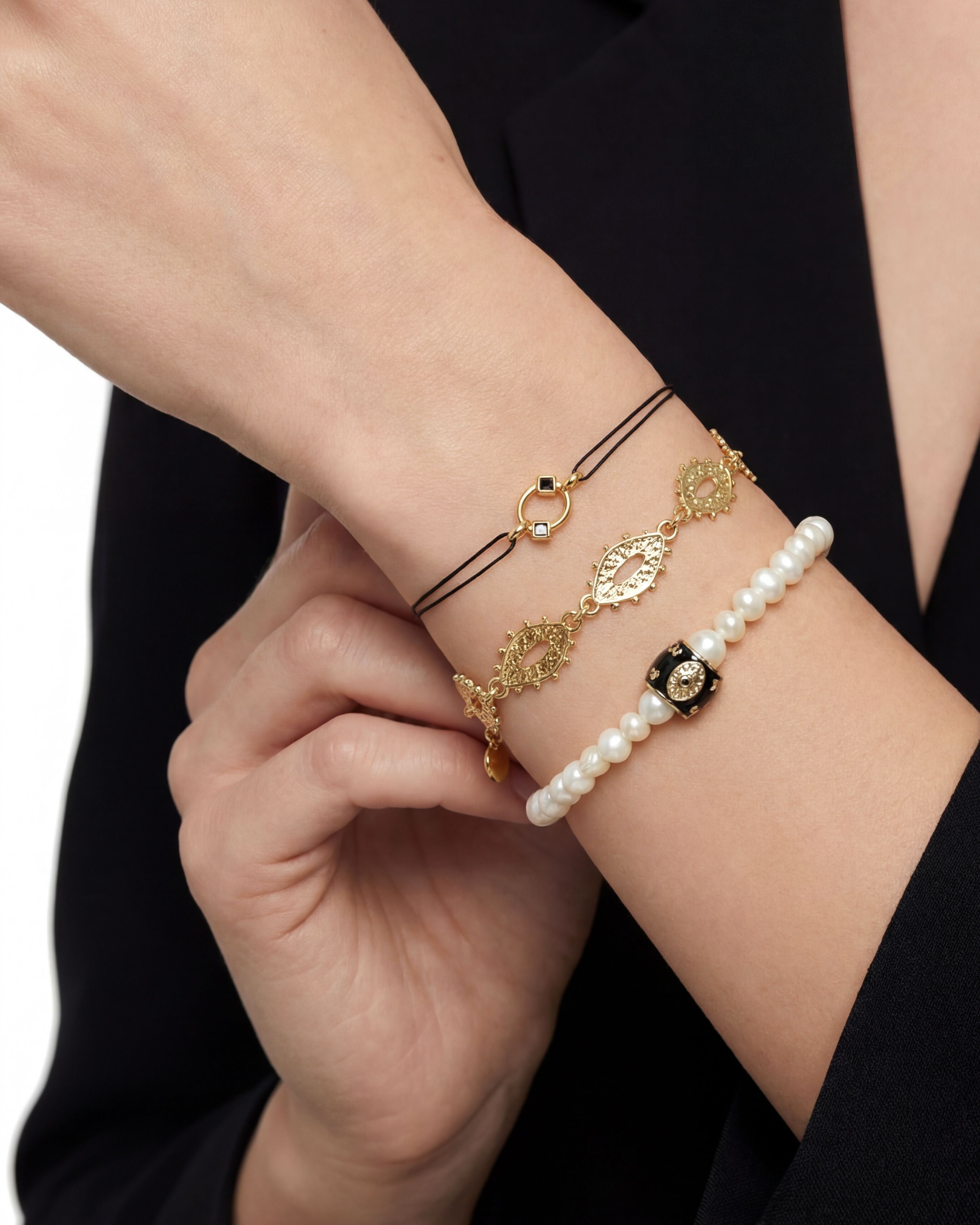 PEARL GALAXY BLACK BRACELET