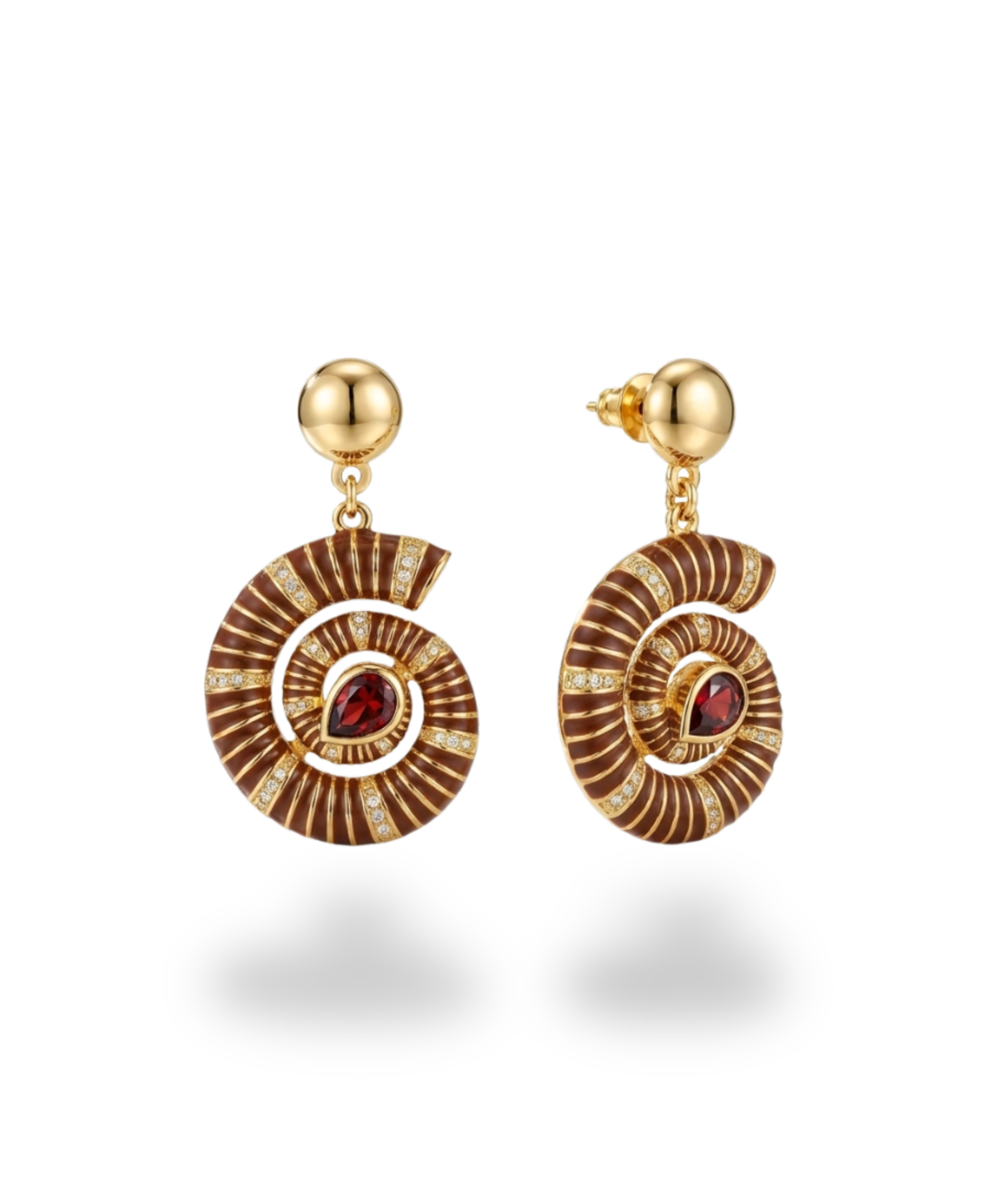 HELIOS SPIRAL BROWN EARRINGS