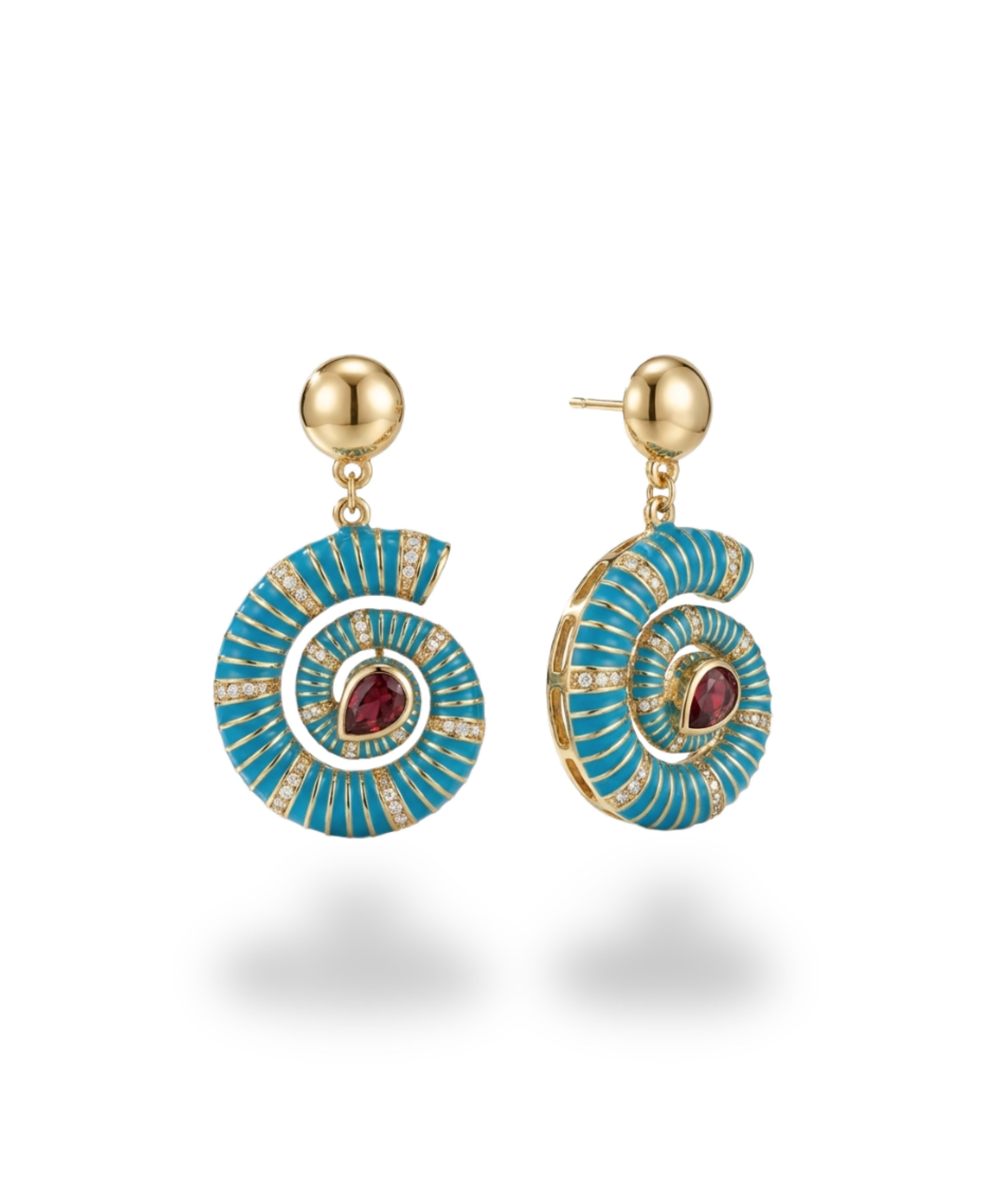 HELIOS SPIRAL BLUE EARRINGS