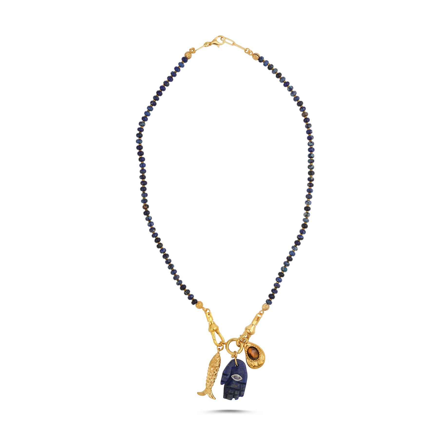 FORTUNE LAPİS HAMSA CHARM KOLYE