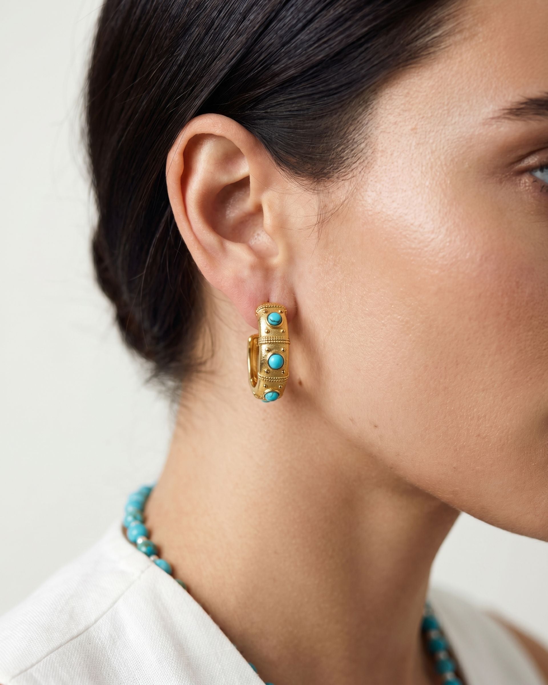 NOCTURNE TURQUOISE HOOP EARRINGS