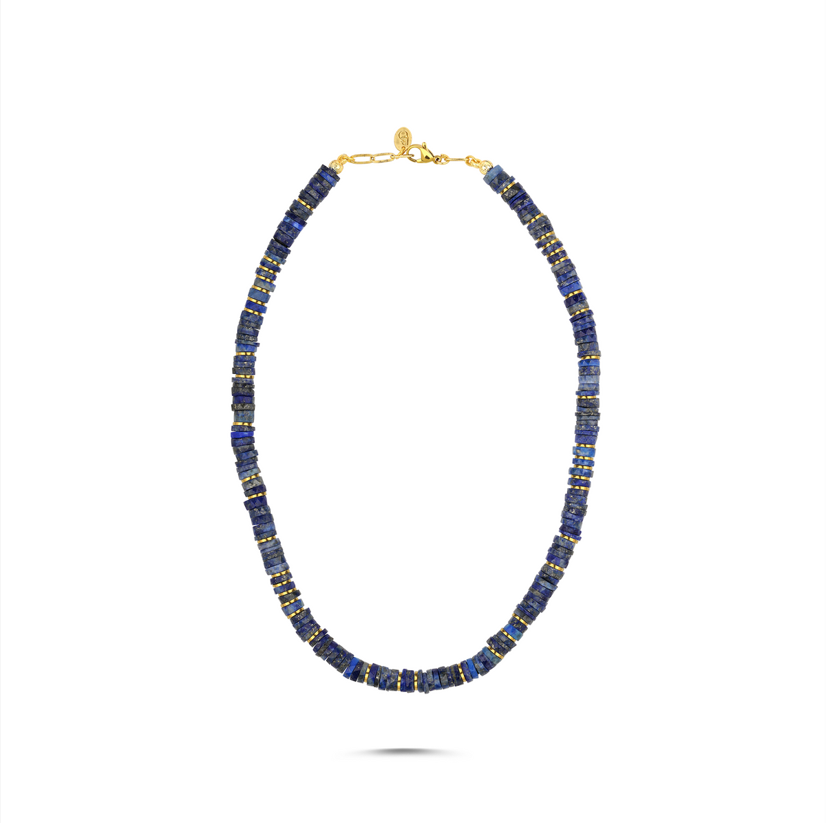 SOLENE LAPIS DISC NECKLACE