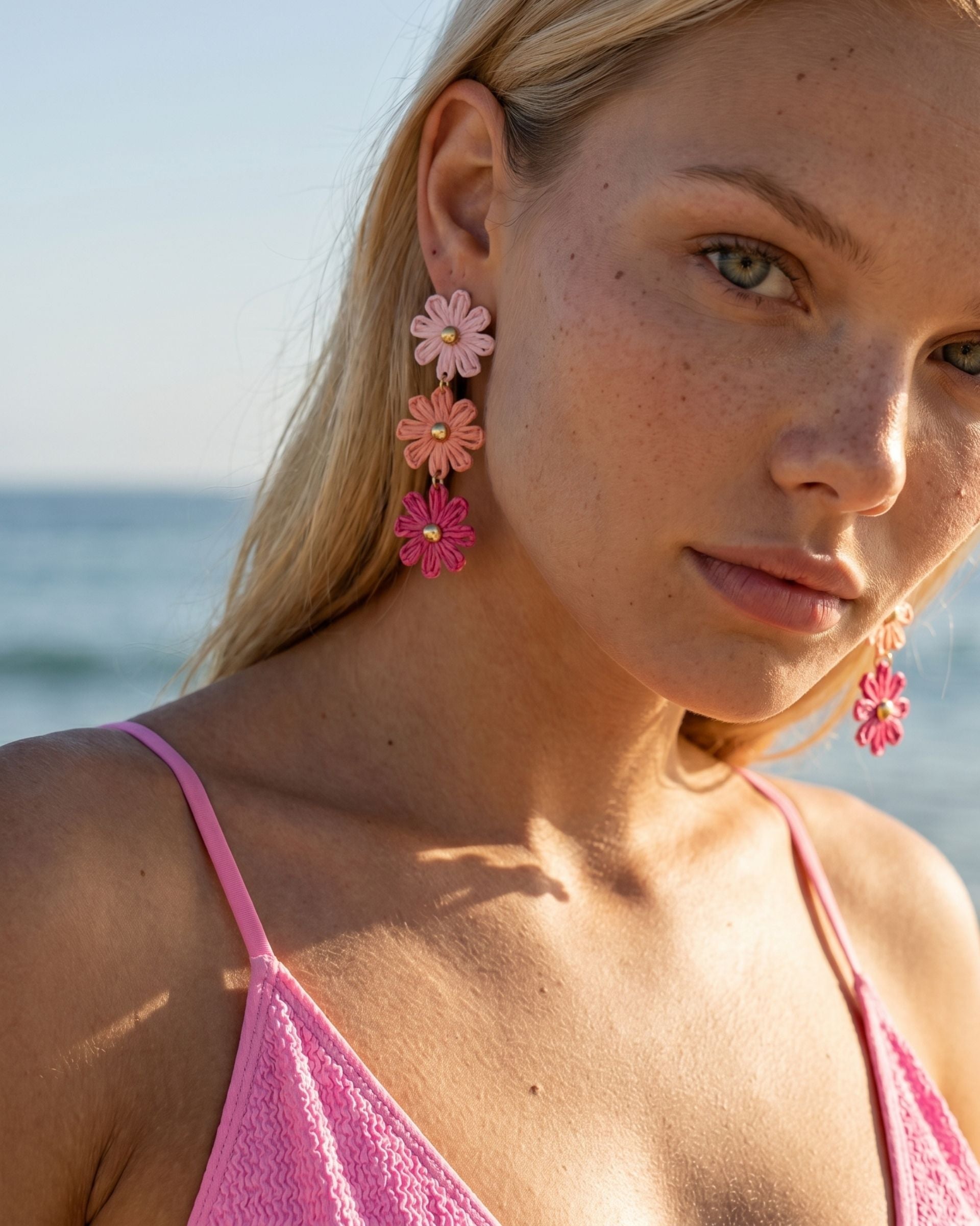 COASTAL BLOOM SUNSET PINK EARRINGS