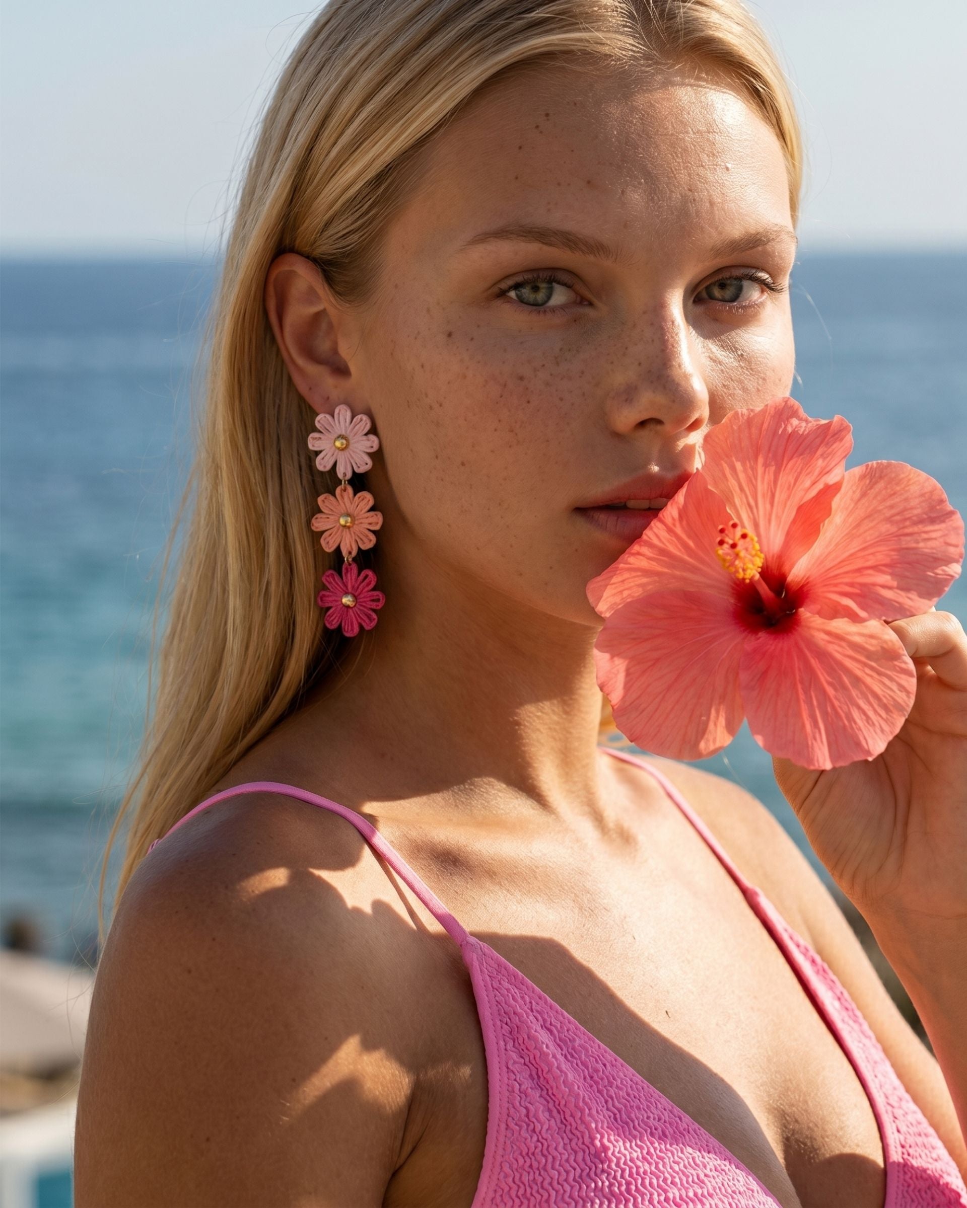 COASTAL BLOOM SUNSET PINK EARRINGS