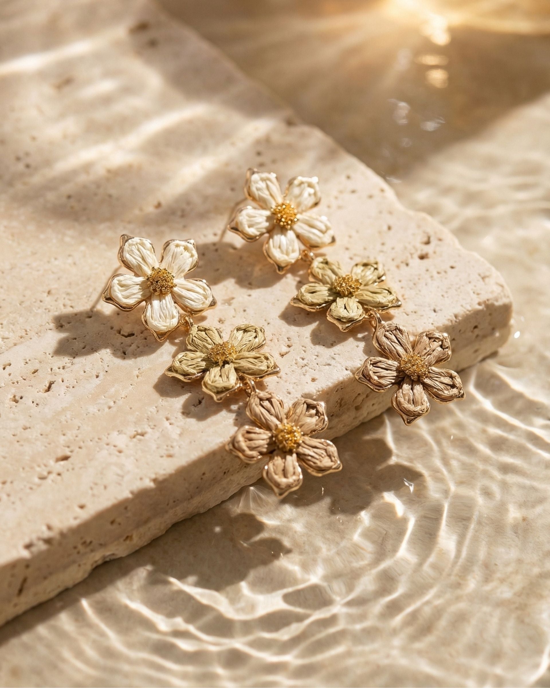 DUNE BLOSSOM GOLDEN SAND EARRINGS