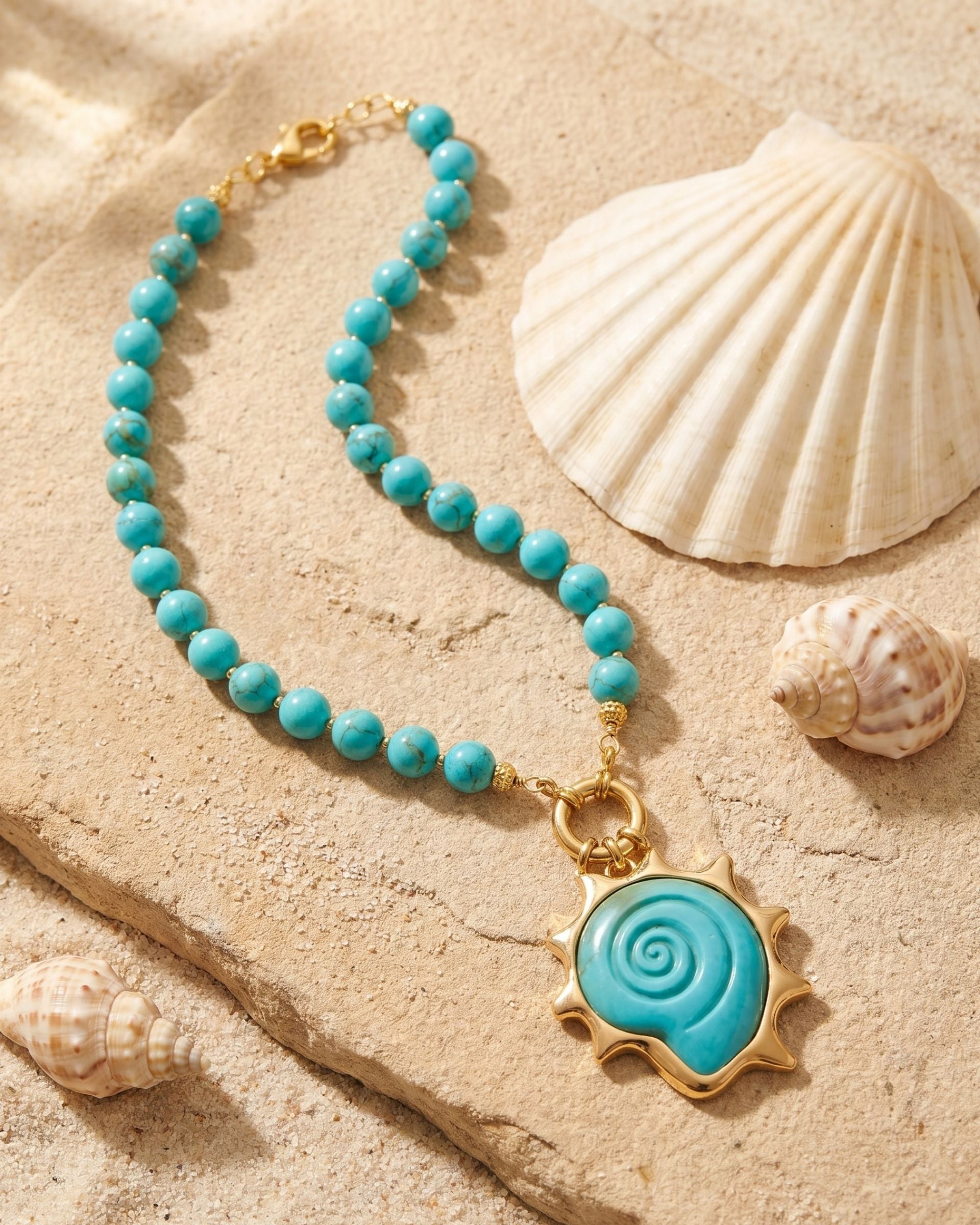 TURQUOISE SPIRAL NECKLACE
