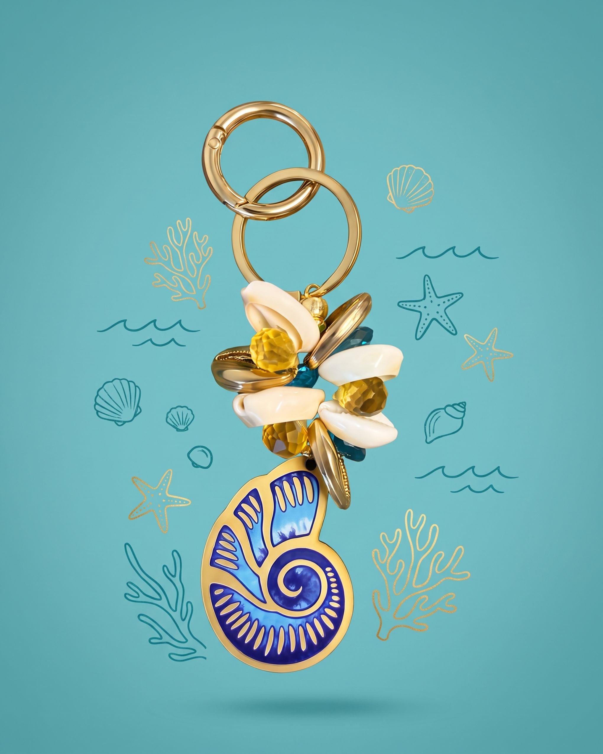 AZURE NAUTILUS KEYCHAIN / BAG CHARM