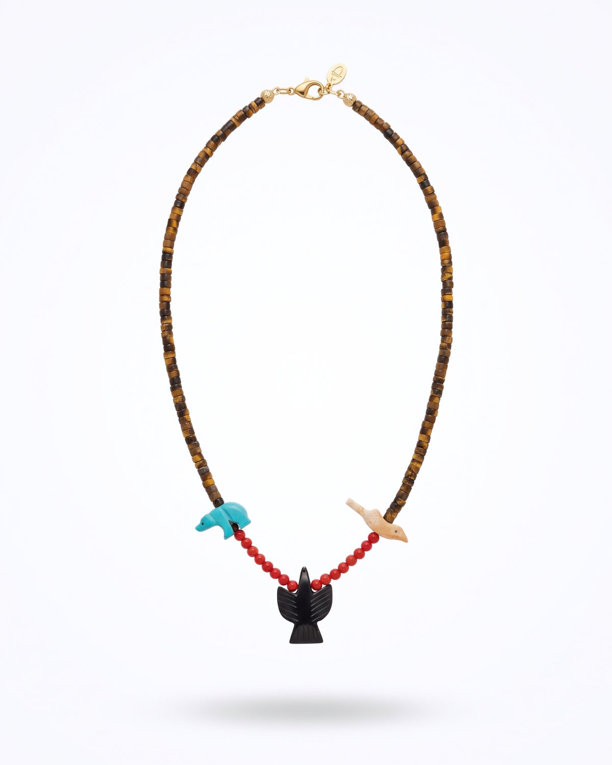 AVORA TIGER EYE EAGLE NECKLACE