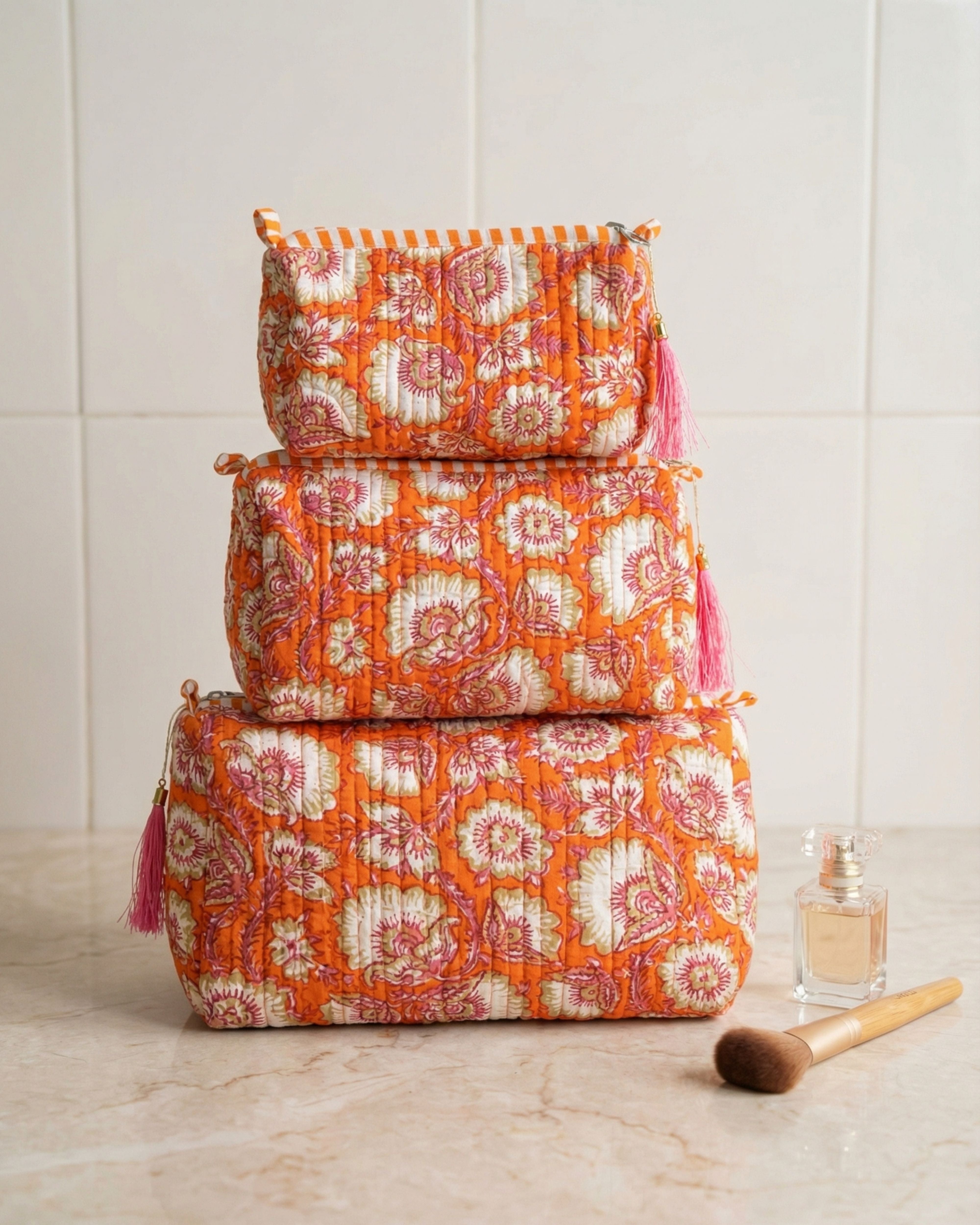 BLOOM GARDEN ORANGE POUCH SET