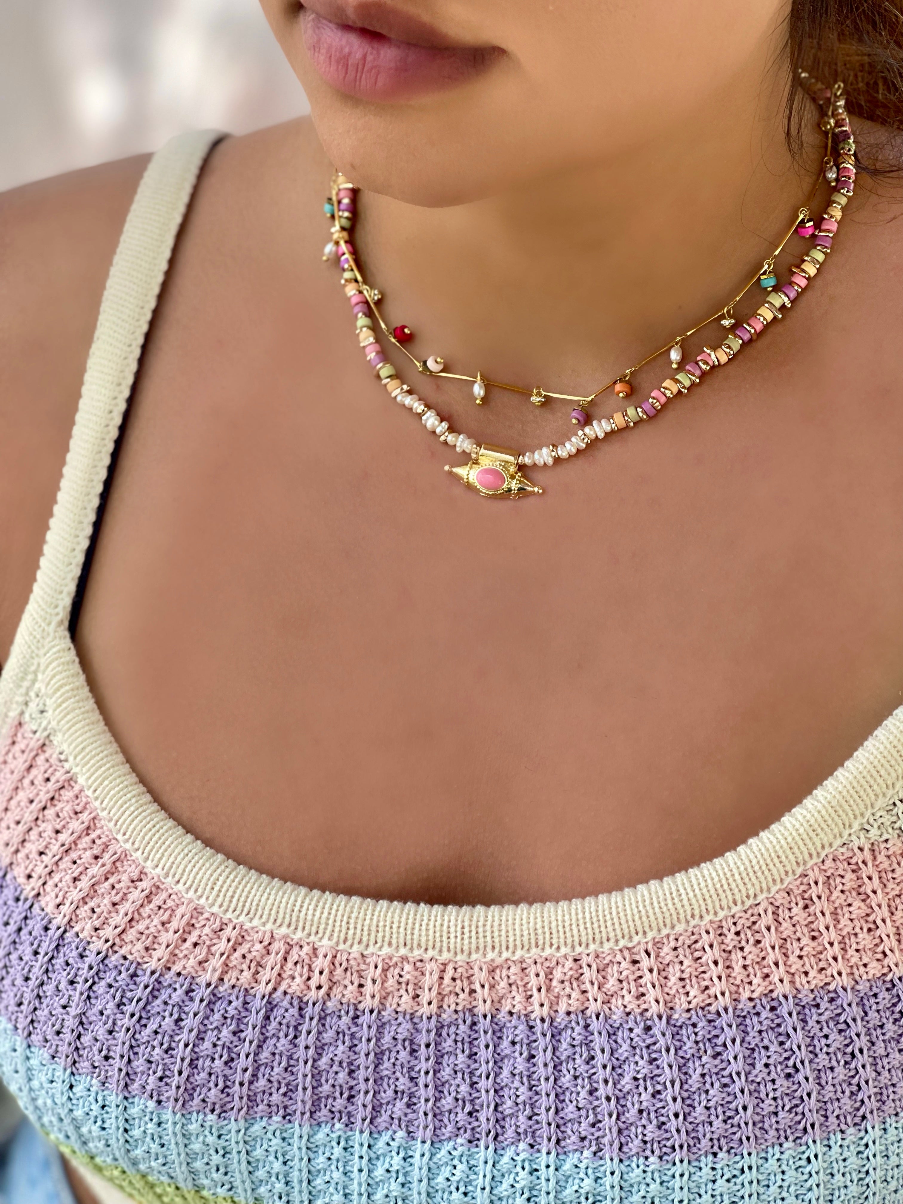 MYSTIC EYE MULTICOLOR PEARL NECKLACE