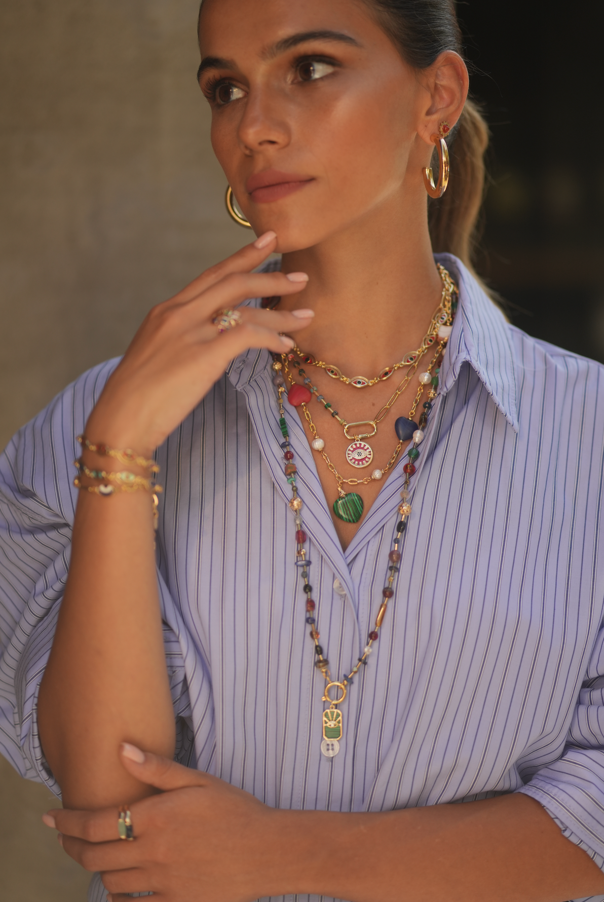 CLEOPATRA RED EVIL EYE NECKLACE