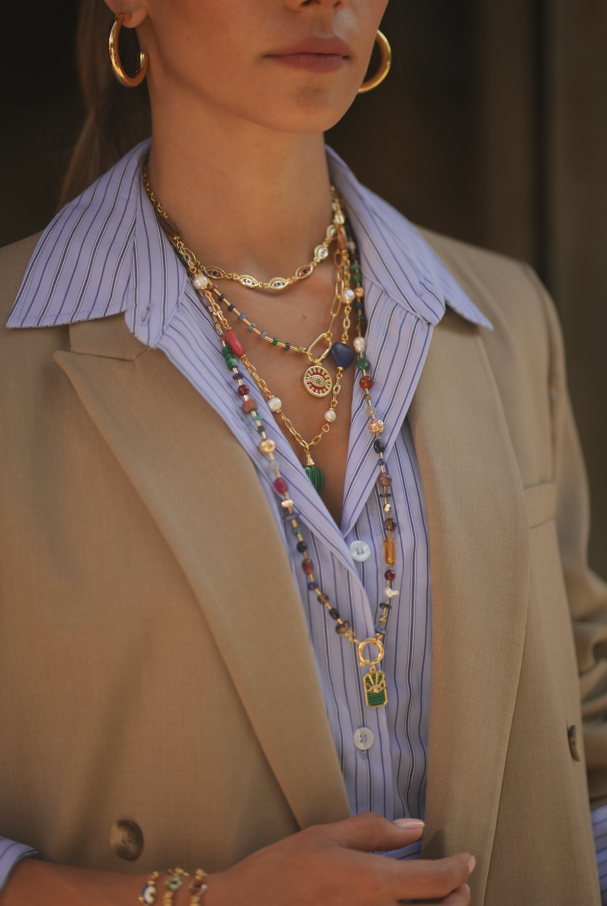 CLEOPATRA RED EVIL EYE NECKLACE