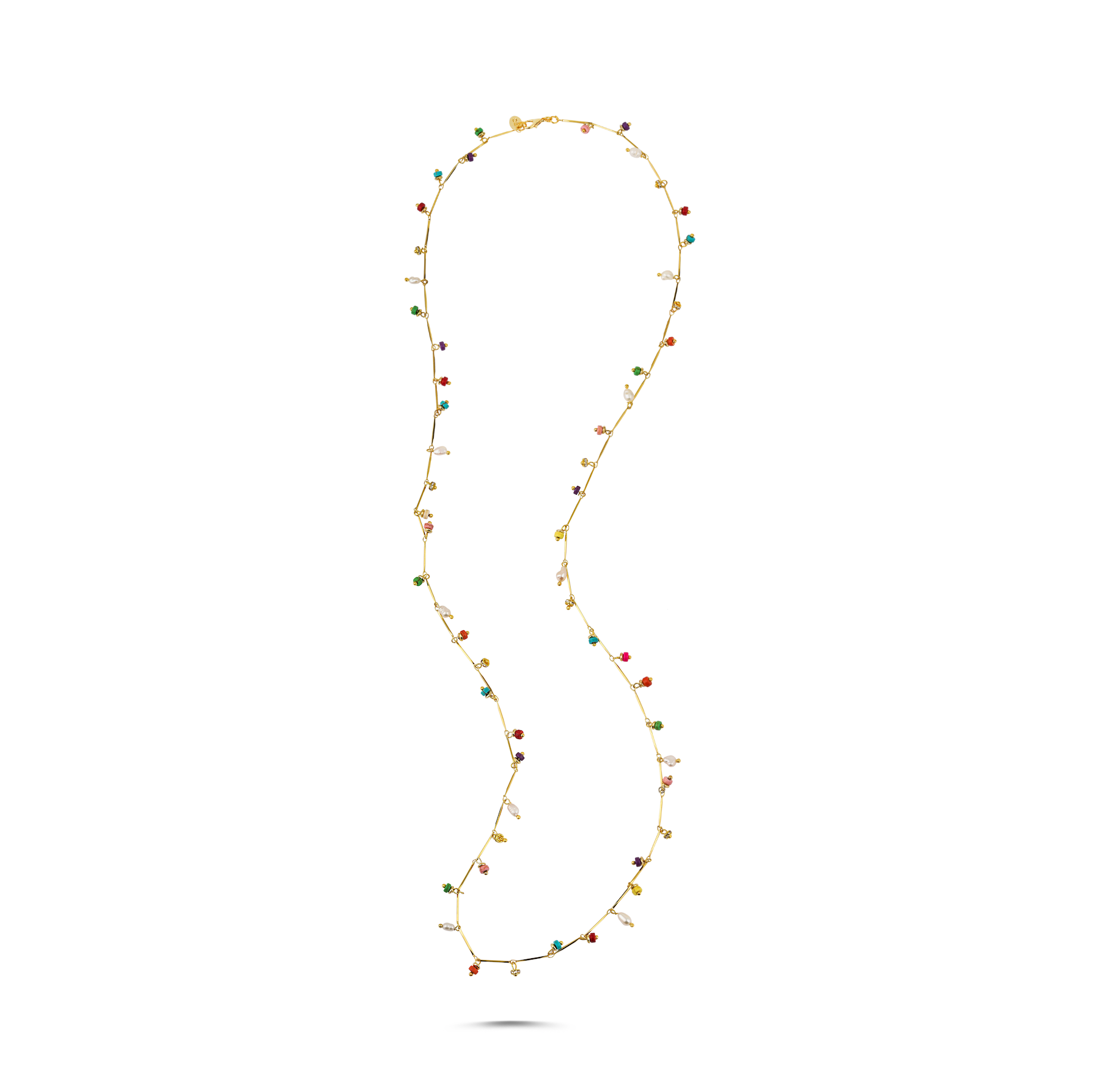 DANCING DISCO RAINBOW SPARKLE LONG NECKLACE