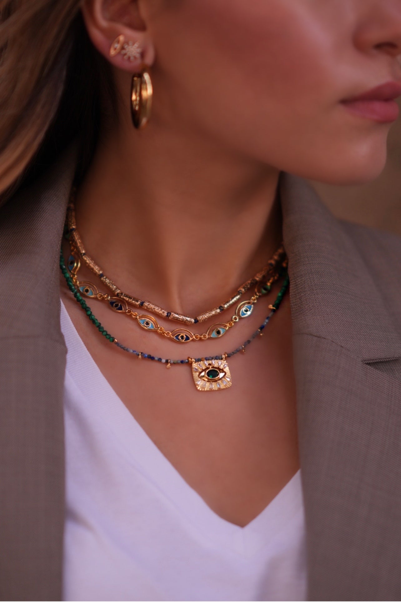 CLEOPATRA EVIL EYE NECKLACE